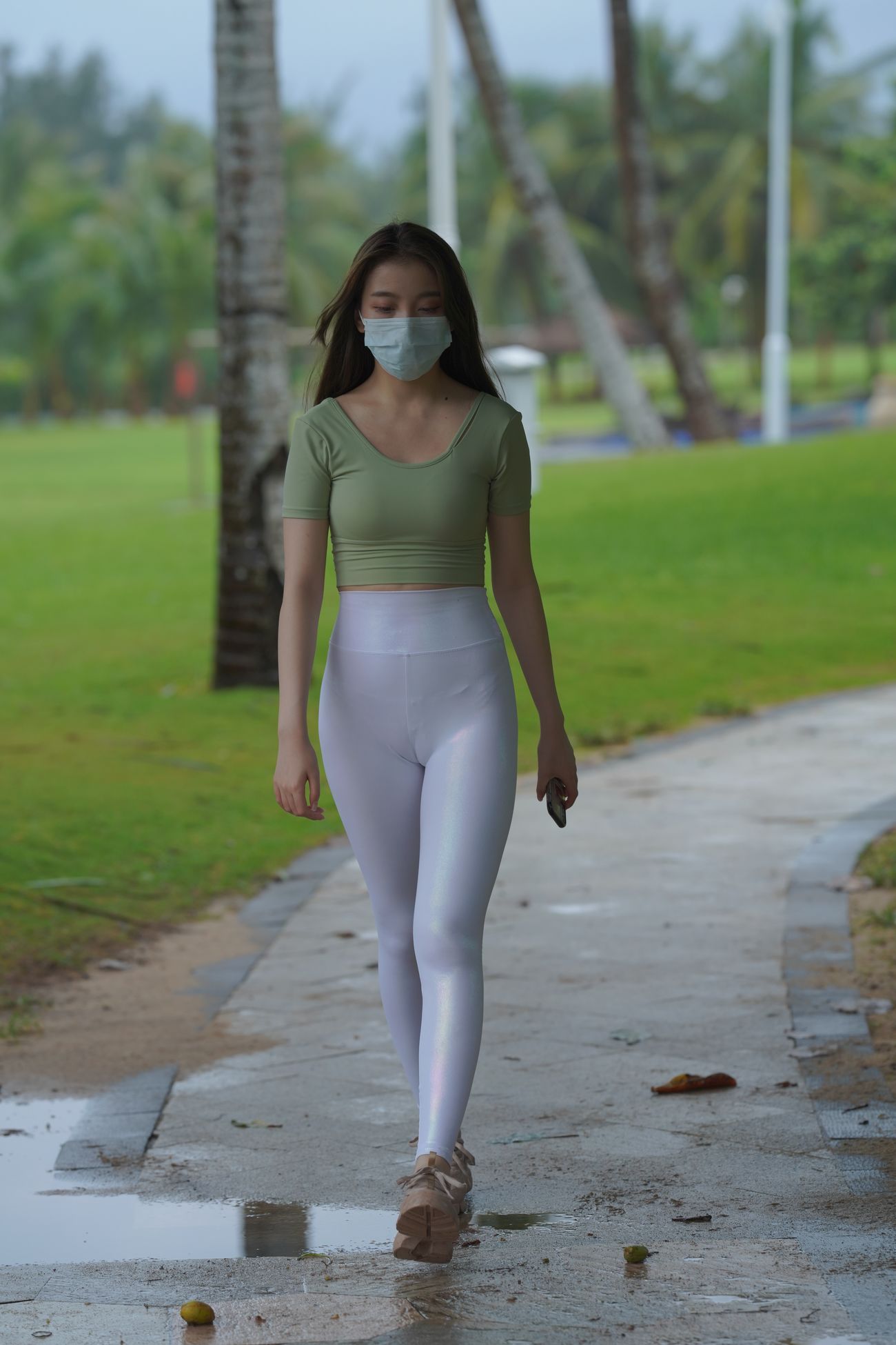 凯恩旅拍摄影作品白色紧身瑜伽裤美女 (98)