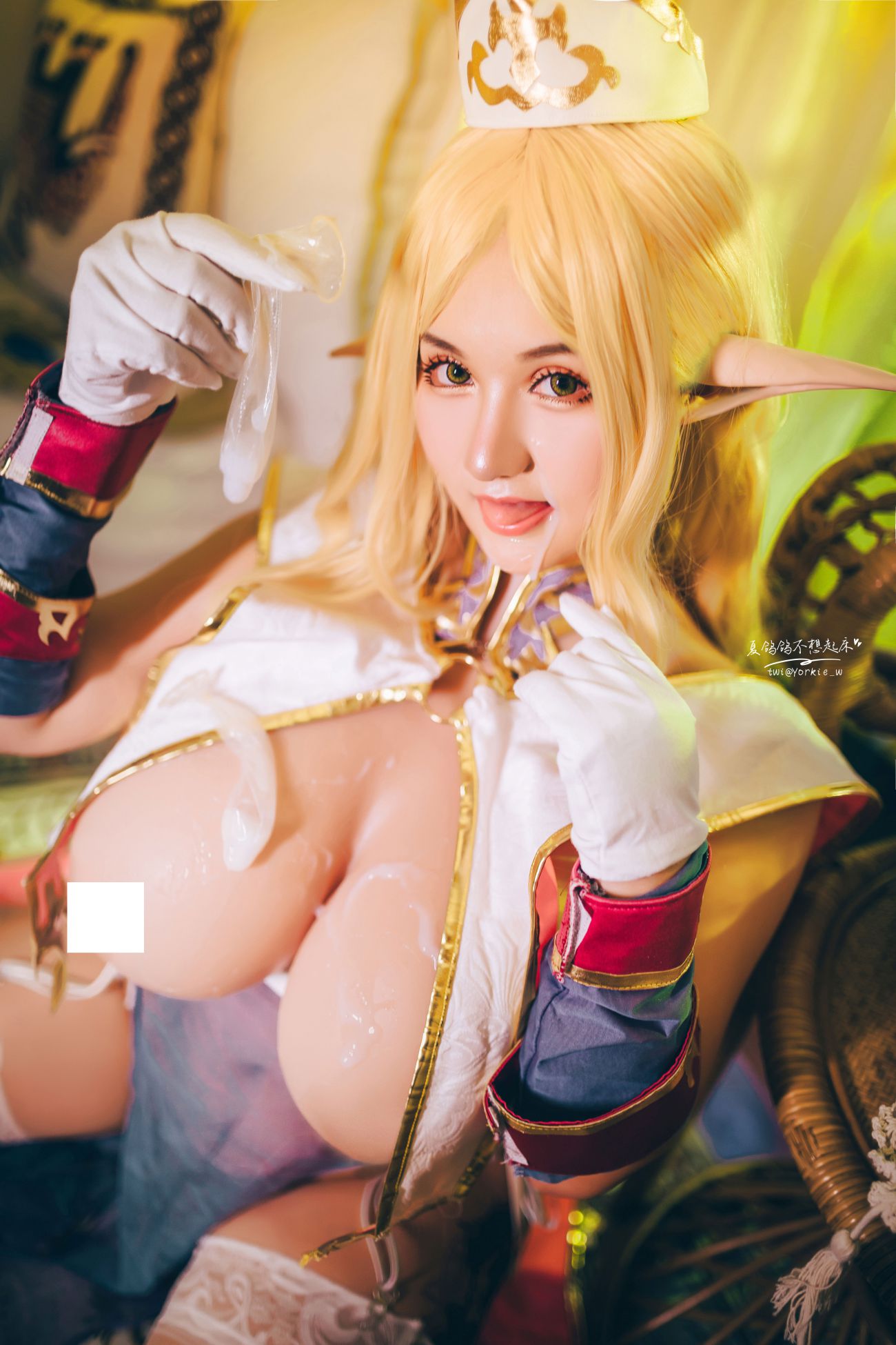 微博美少女夏鸽鸽不想起床Cosplay性感写真精灵村普莉希拉 (41)