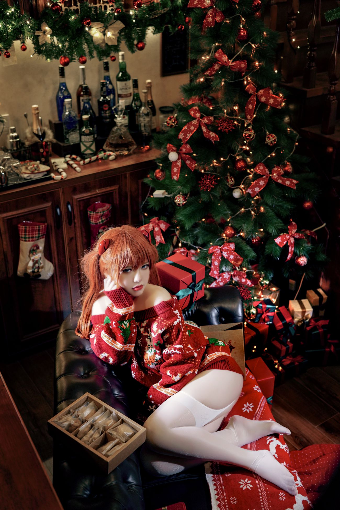 微博美少女半半子Cosplay性感写真式波ASUKA Christmas (16)
