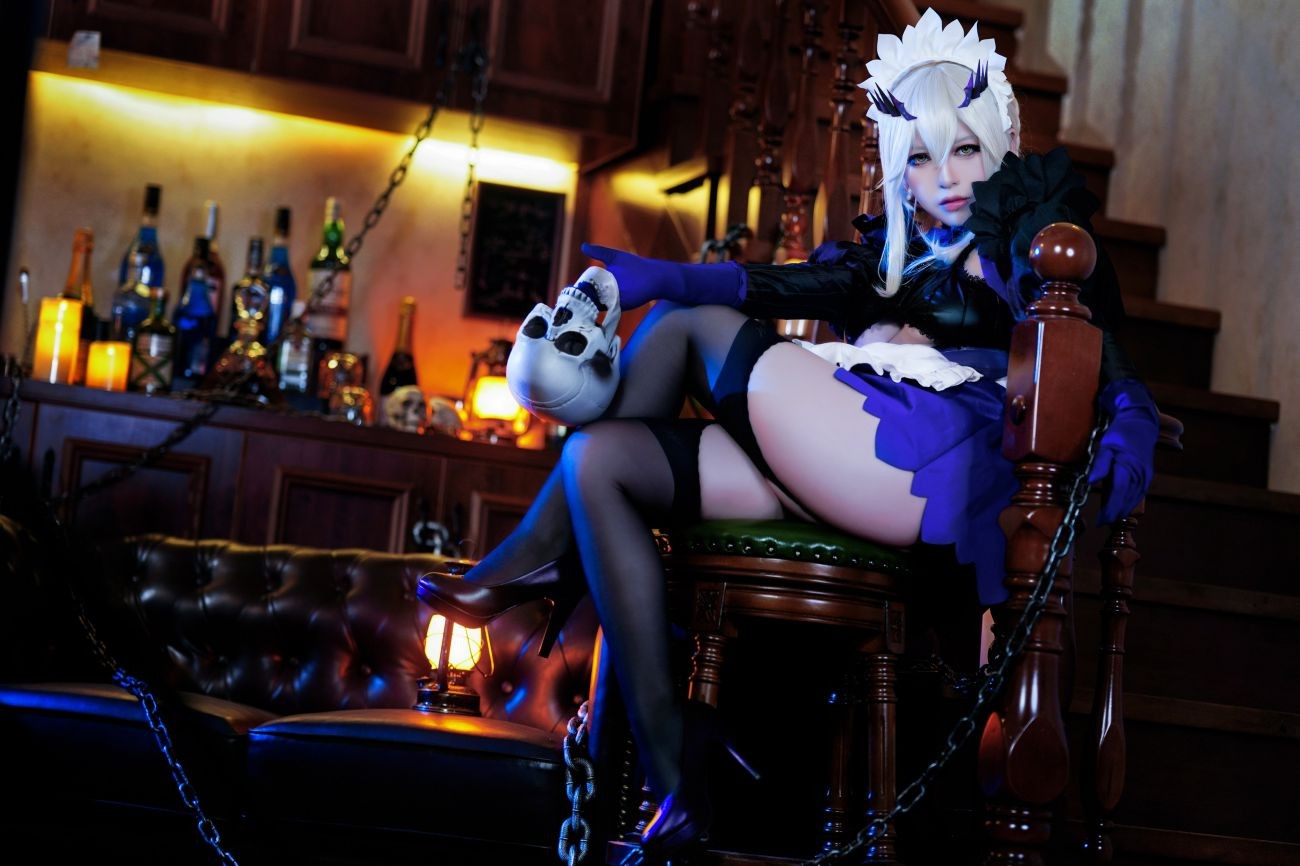 微博美少女半半子Cosplay性感写真LancerAlter Maid (38)