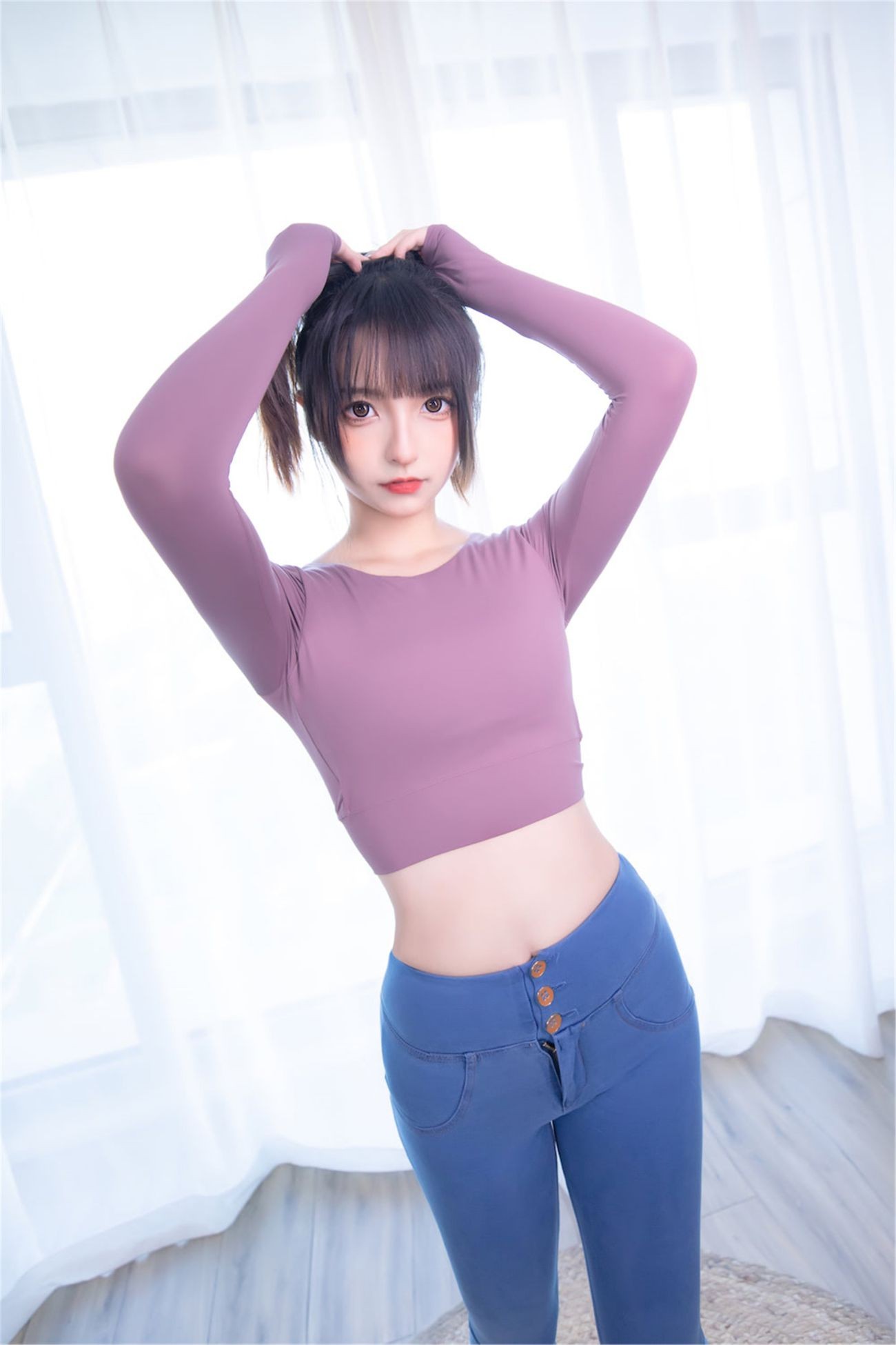 微博美少女神楽板真冬Cosplay性感写真牛仔狂热 (65)