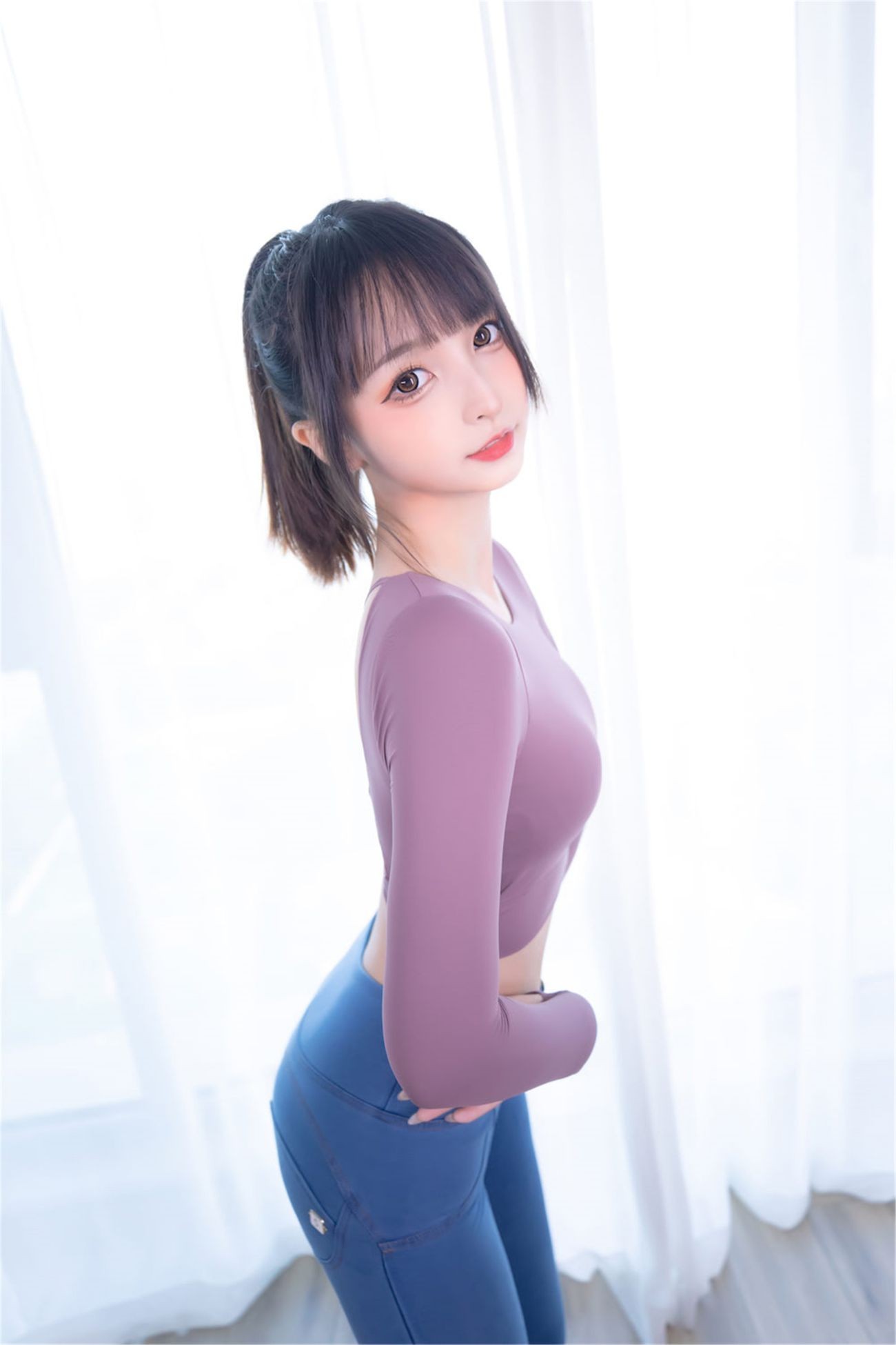 微博美少女神楽板真冬Cosplay性感写真牛仔狂热 (62)