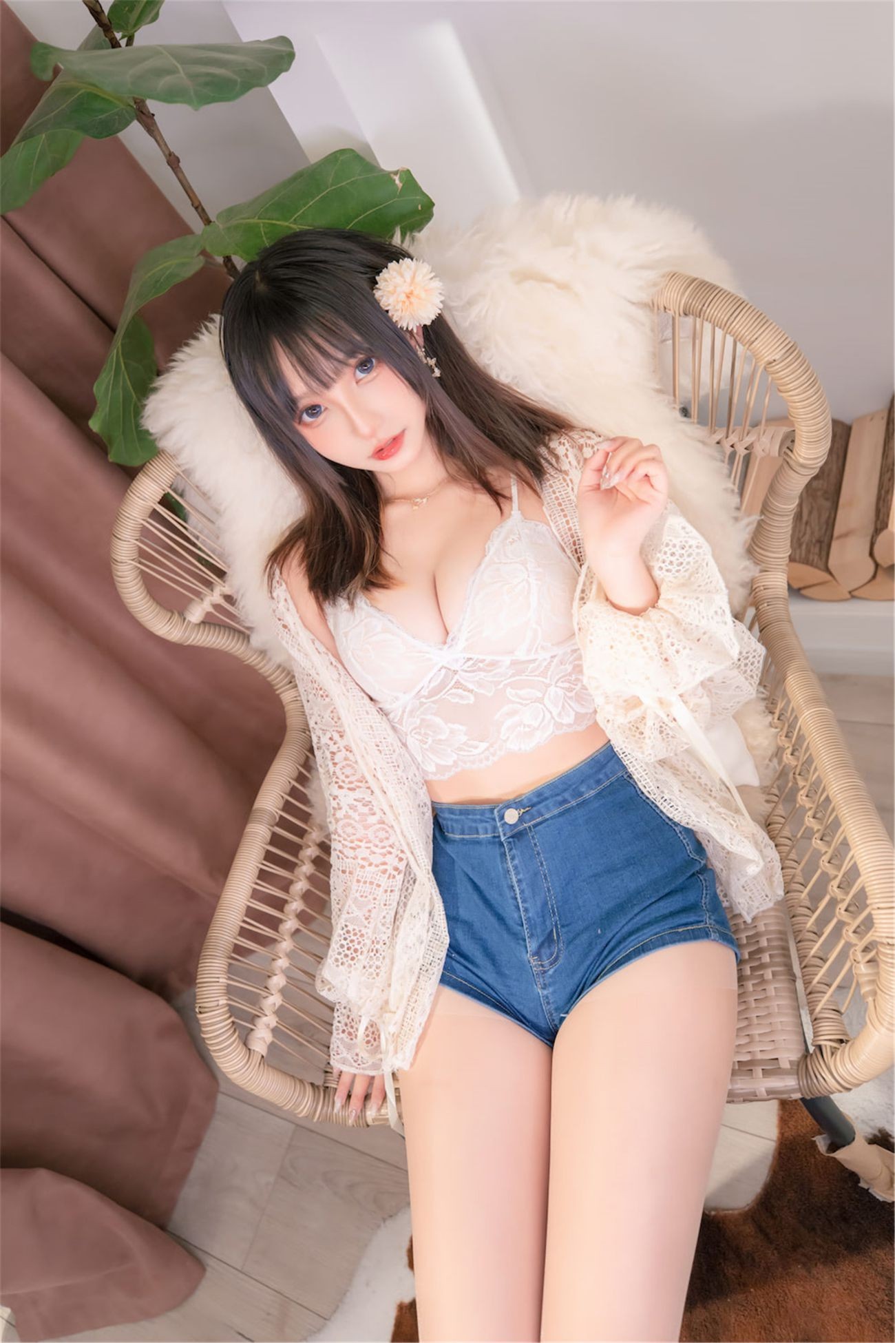 微博美少女神楽板真冬Cosplay性感写真牛仔狂热 (12)