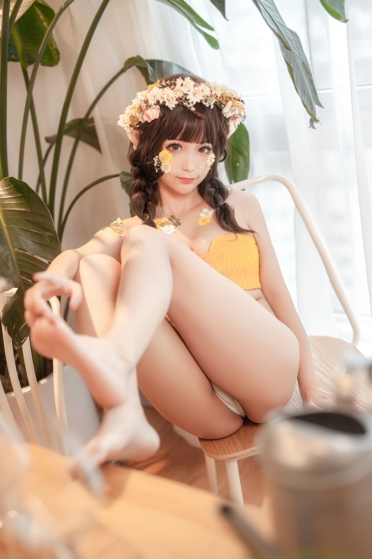 微博美少女蠢沫沫Cosplay性感写真尖耳国度花精灵 (13)