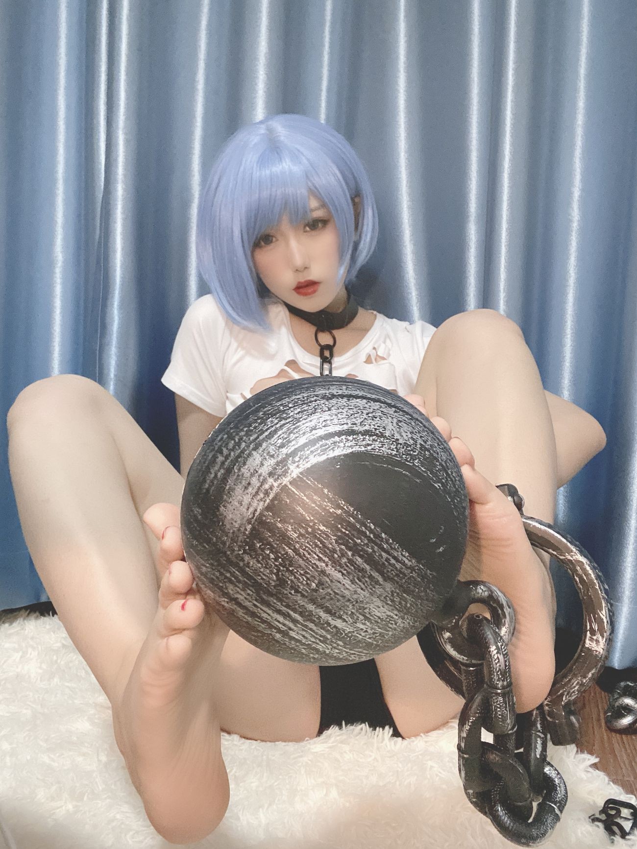 微博美少女芋圆侑子Cosplay性感写真恰巴耶夫囚服 (6)