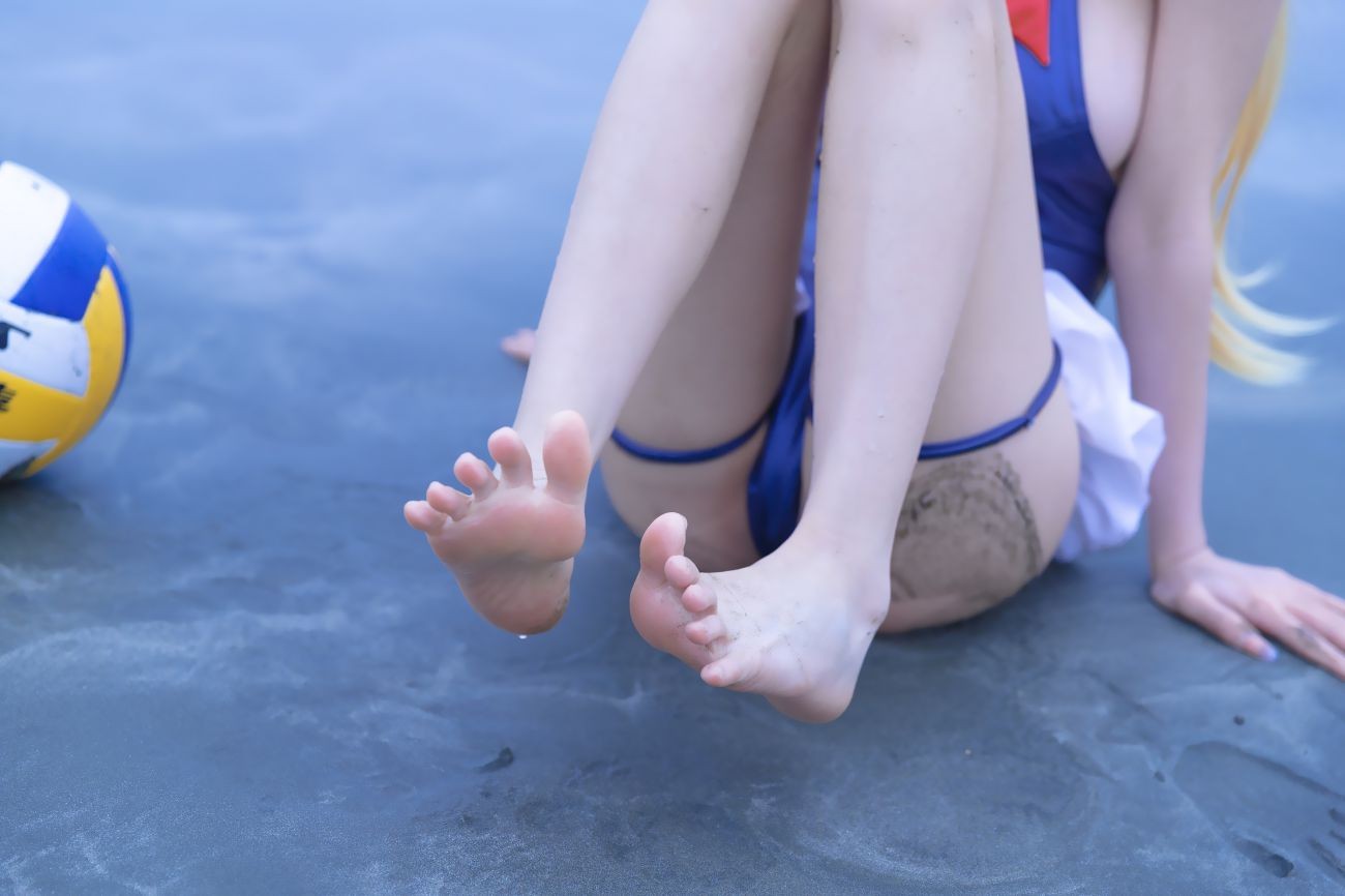 微博美少女清水由乃Cosplay性感写真玛丽萝丝蓝色泳衣 (32)