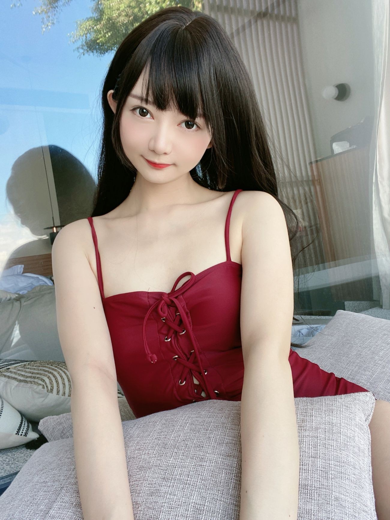 微博美少女51酱性感写真黑红泳装 (48)