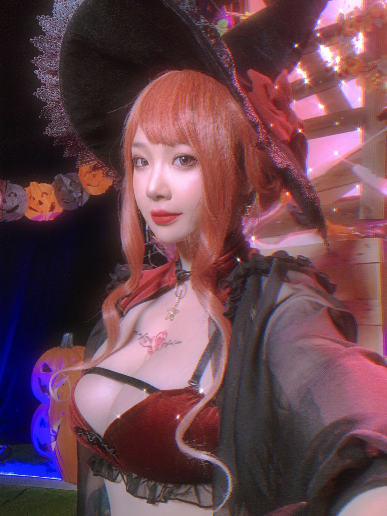 微博美少女皮皮奶可可爱了啦Cosplay性感写真万圣节女巫 (42)