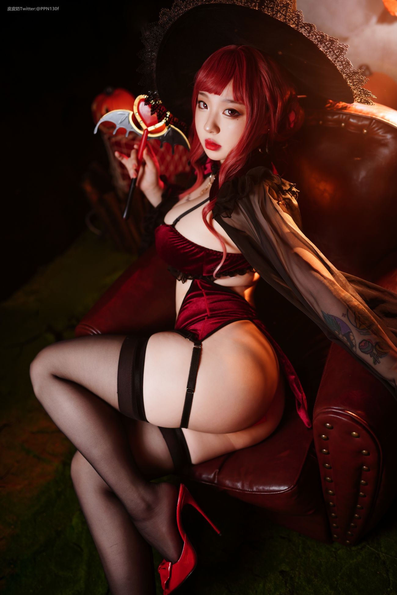 微博美少女皮皮奶可可爱了啦Cosplay性感写真万圣节女巫 (12)