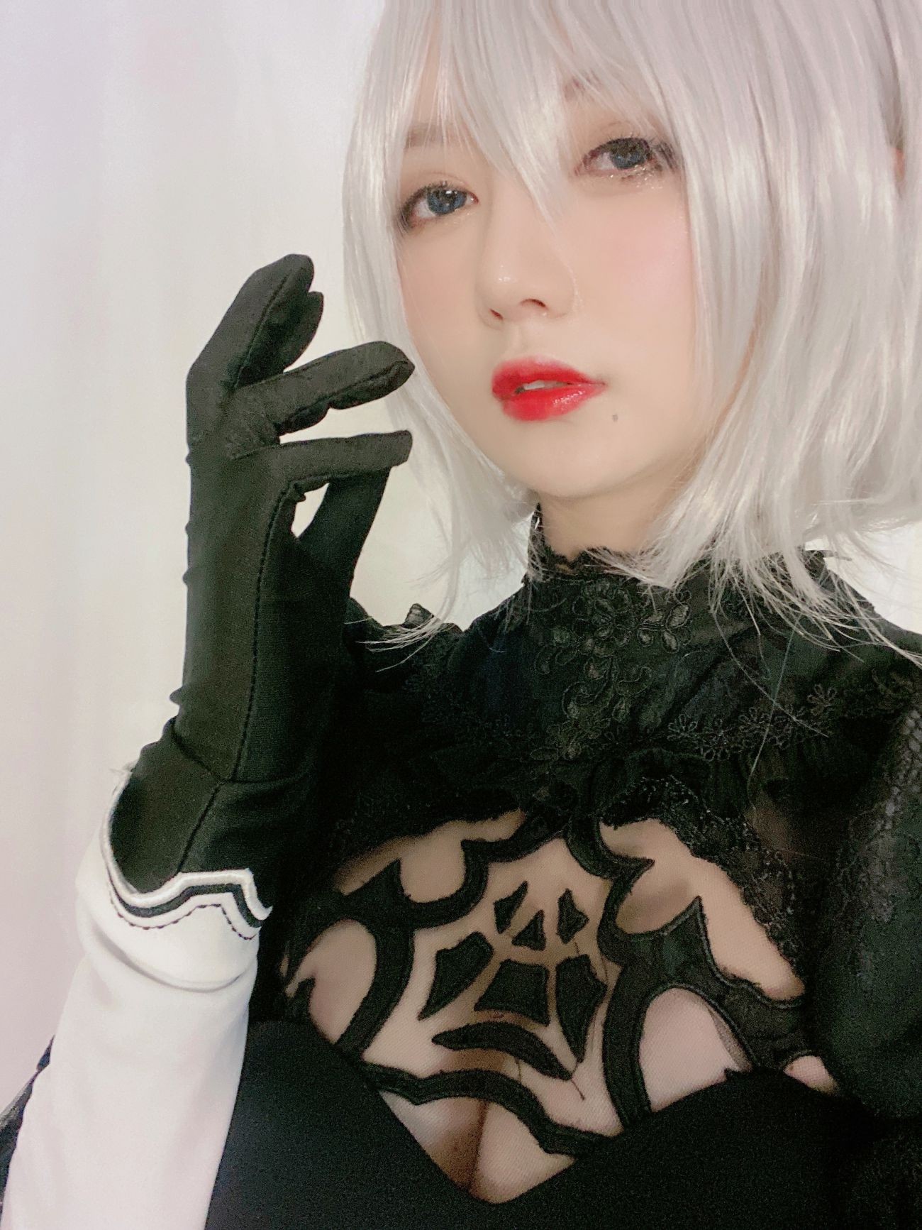 微博美少女51酱Cosplay性感写真2B黑婚纱 (49)