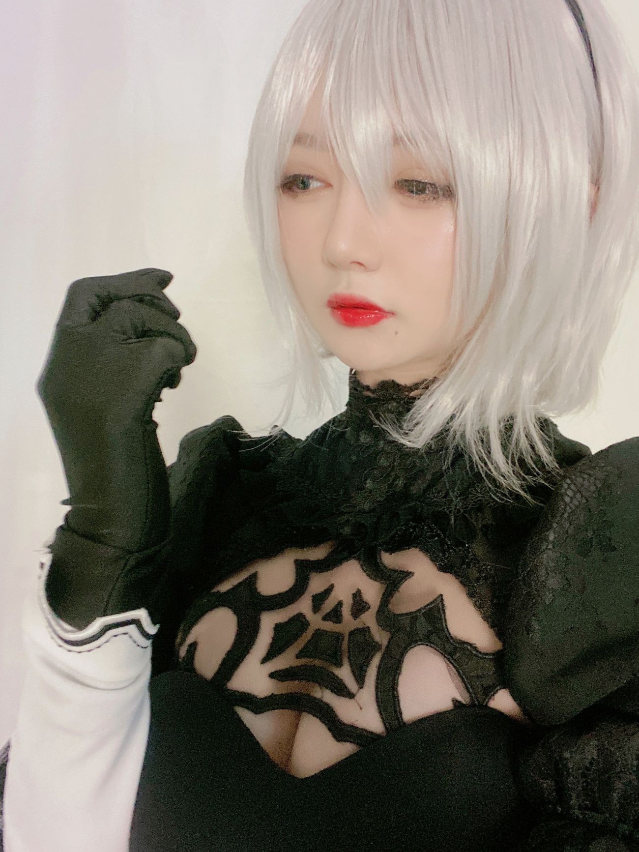 微博美少女51酱Cosplay性感写真2B黑婚纱 (50)