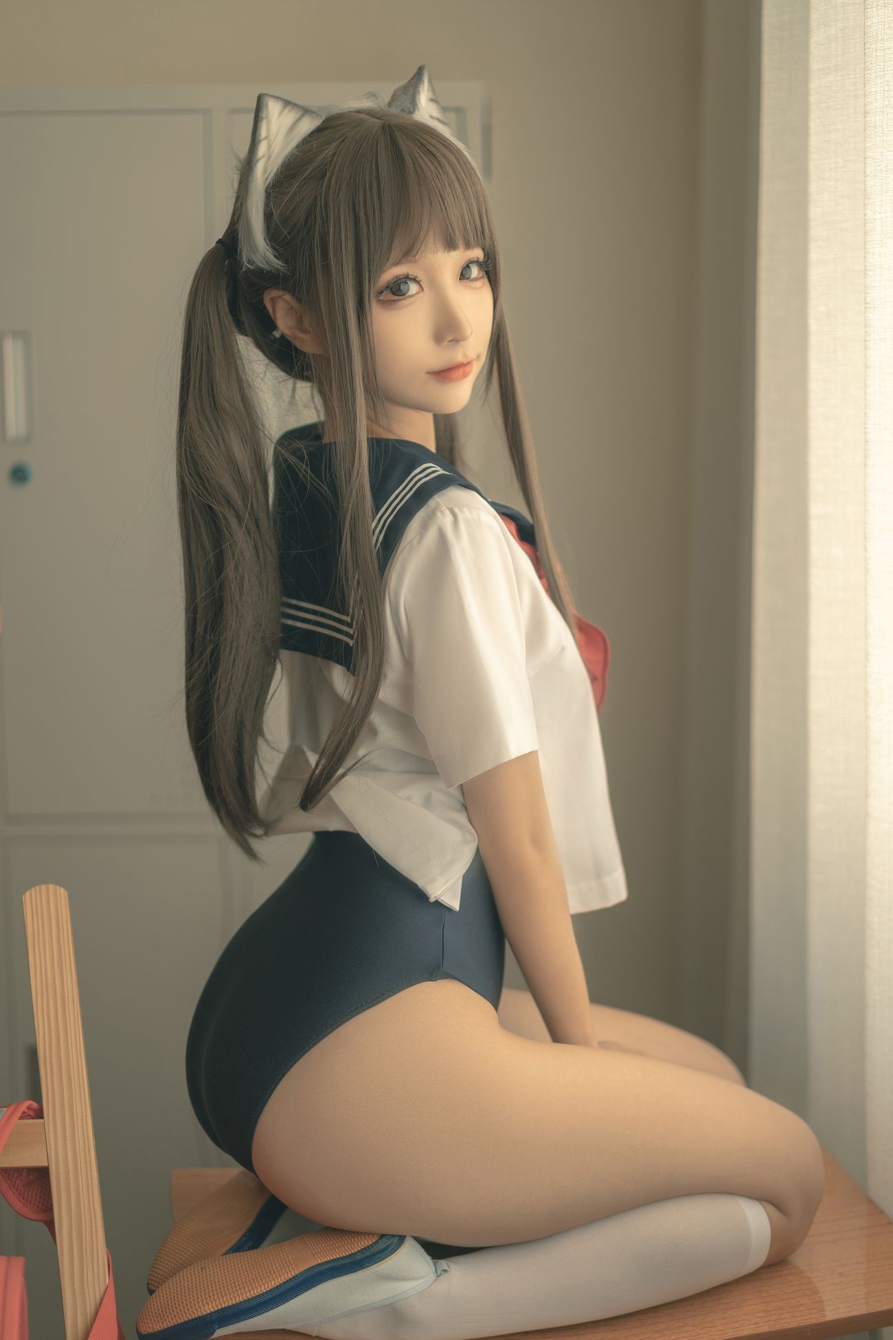 微博美少女蠢沫沫 Cosplay性感写真放学后 (22)