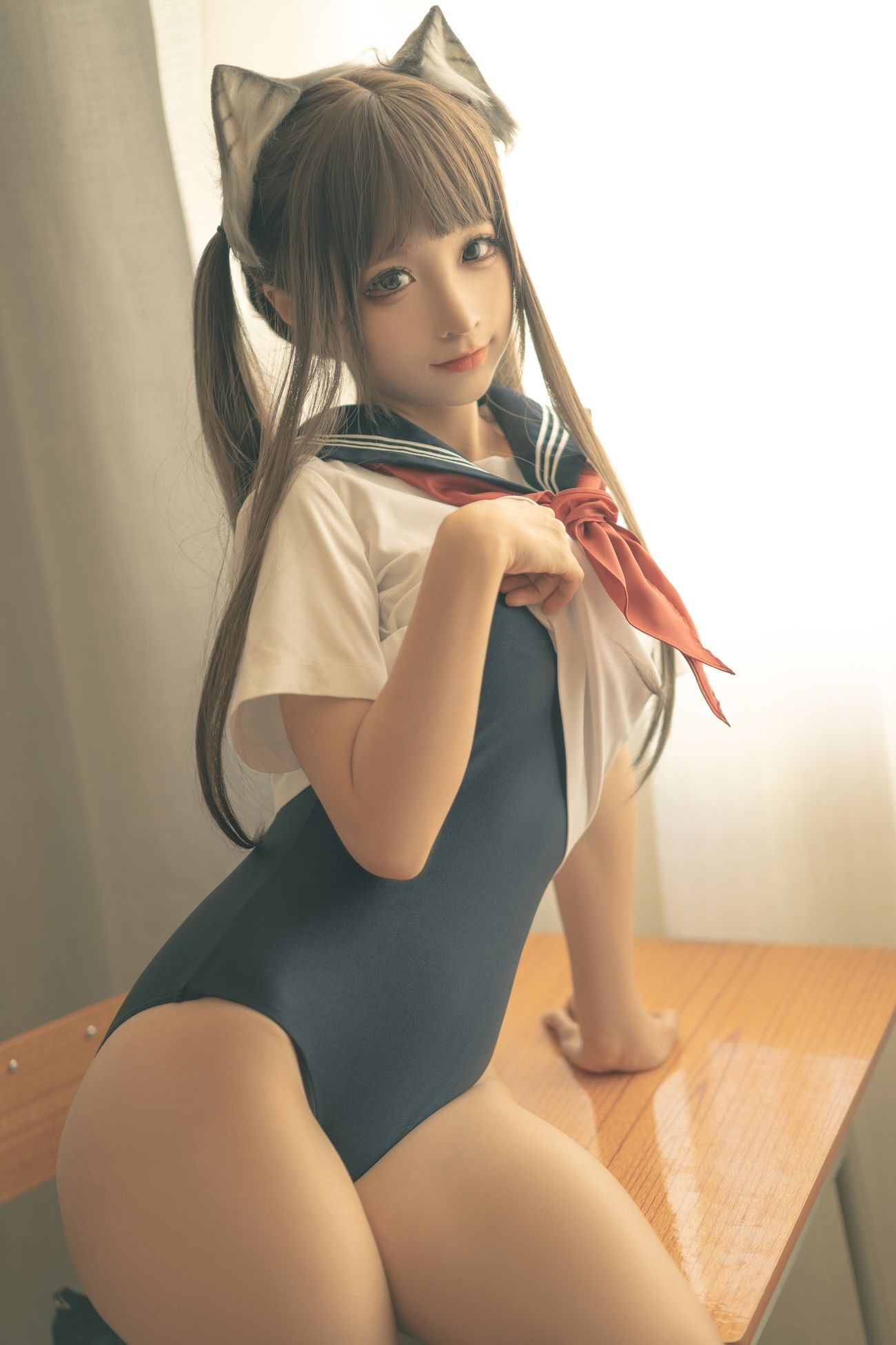 微博美少女蠢沫沫 Cosplay性感写真放学后 (15)