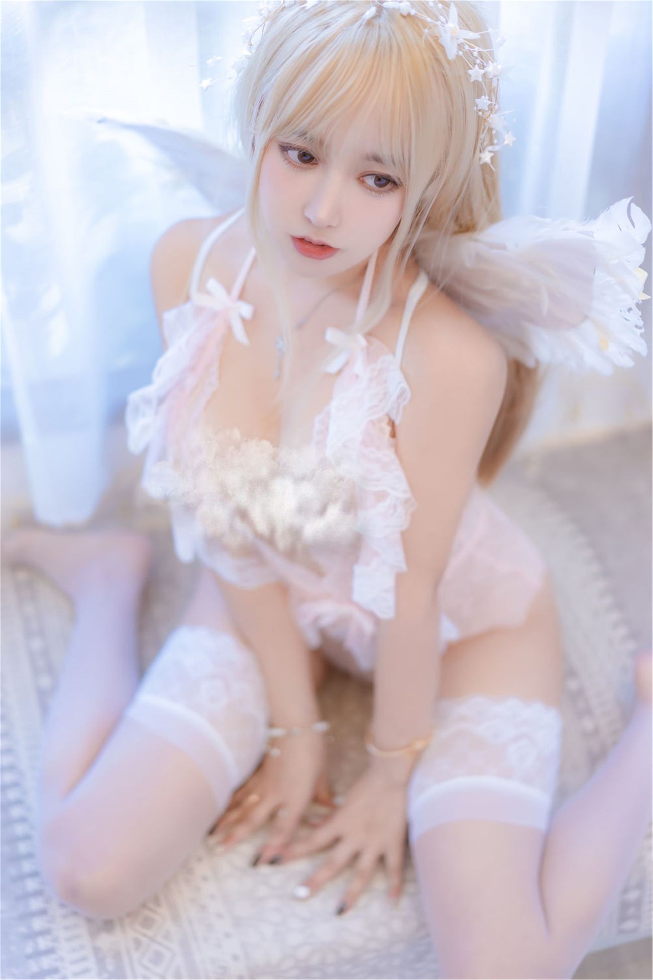 微博美少女过期米线线喵Cosplay性感写真粉天使 (4)