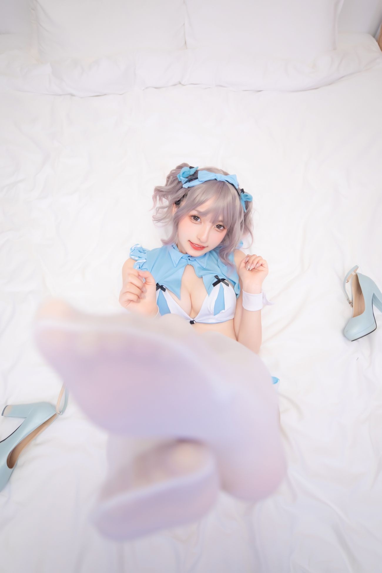 微博美少女神楽板真冬Cosplay性感写真蓝调女仆 (67)