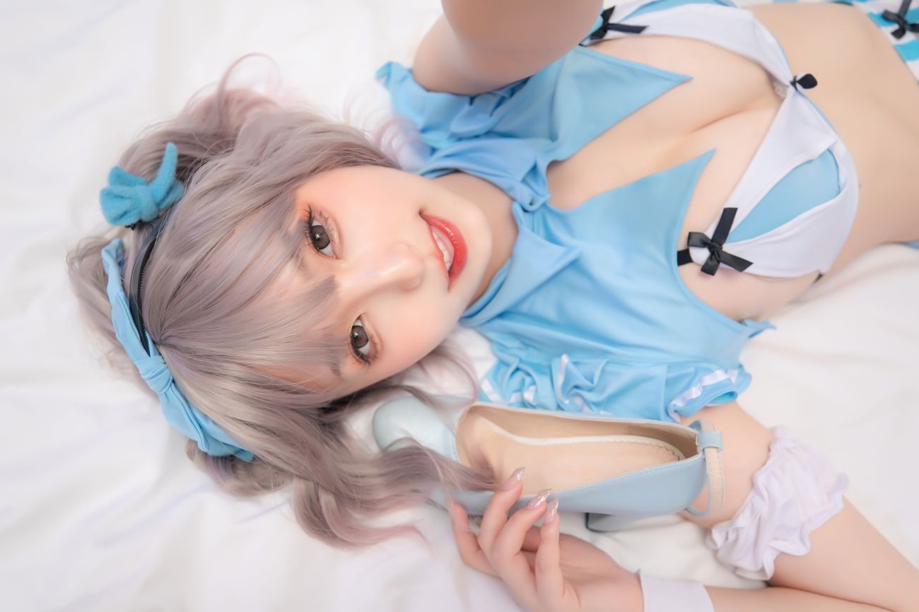 微博美少女神楽板真冬Cosplay性感写真蓝调女仆 (60)