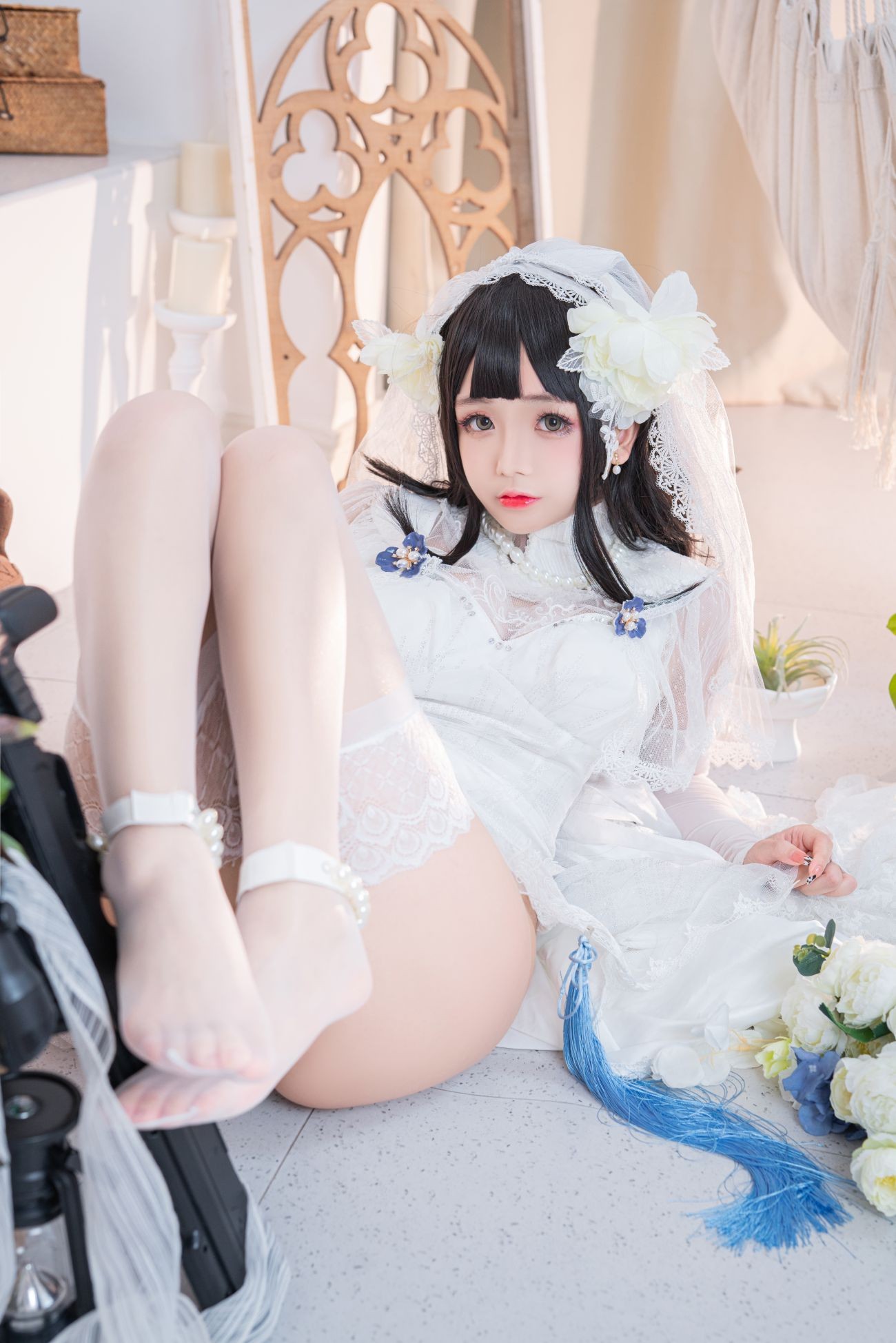 微博美少女日奈娇Cosplay性感写真95式婚纱 (16)