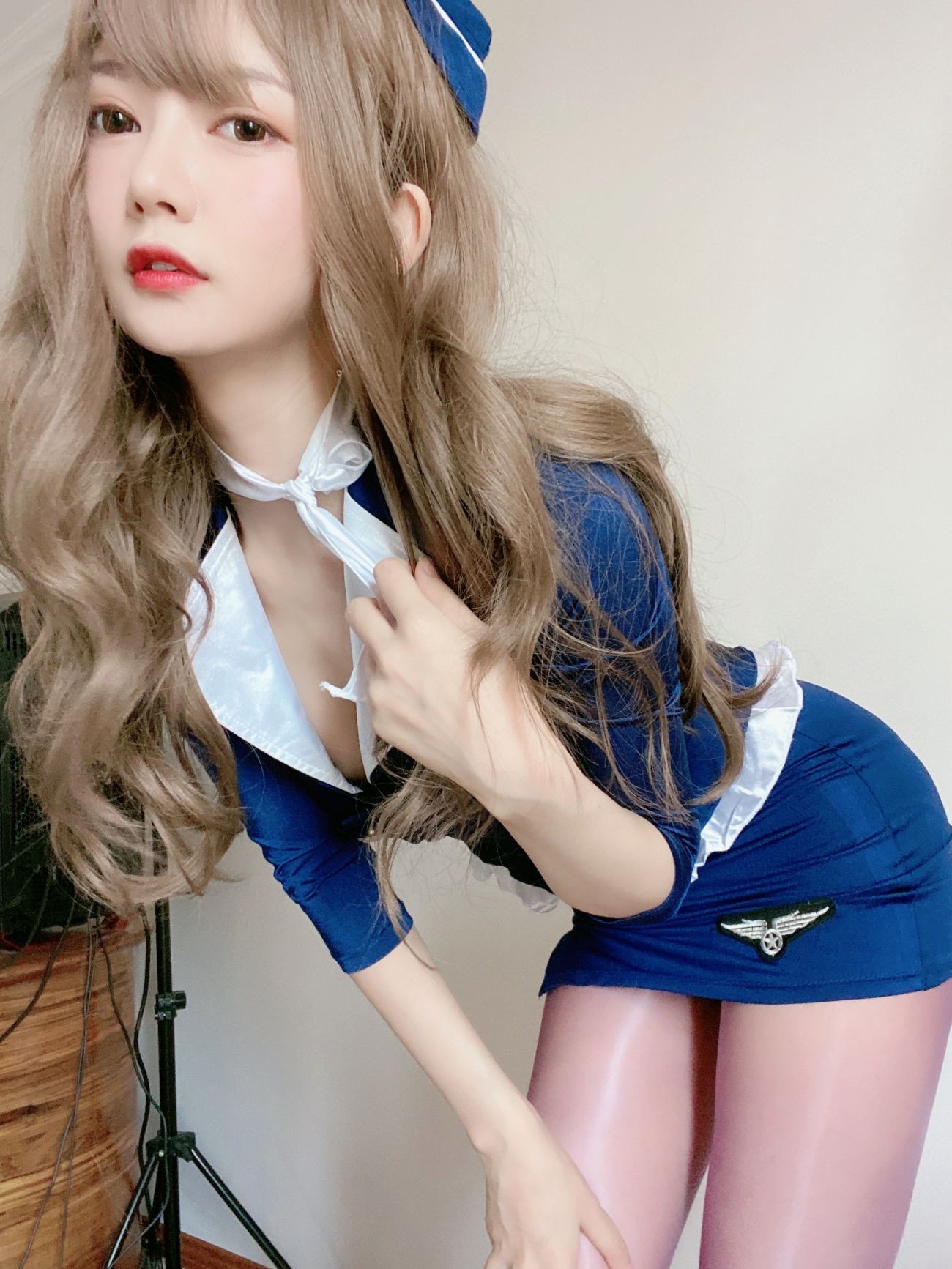 微博美少女51酱性感写真蓝色制服装 (30)
