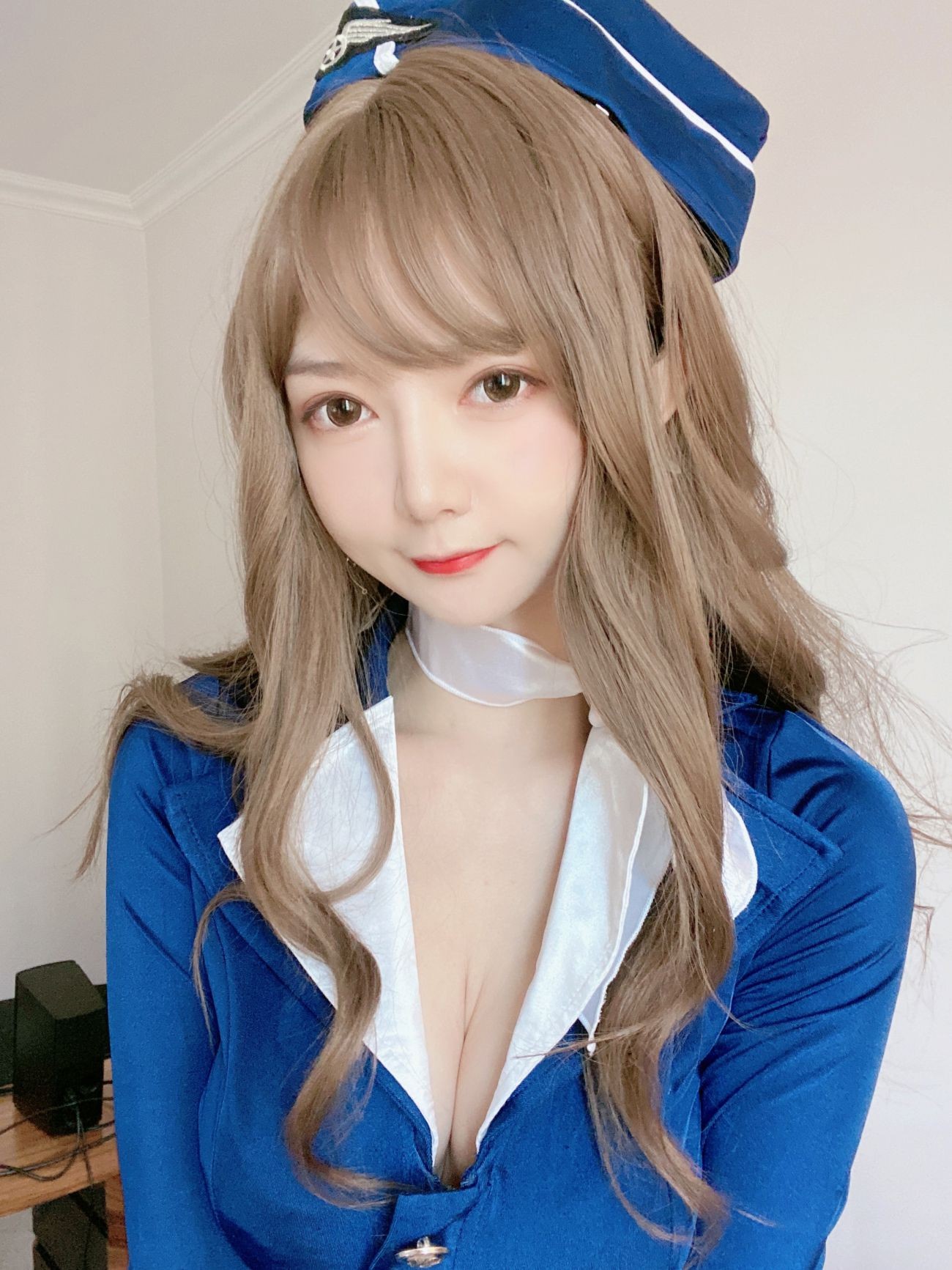微博美少女51酱性感写真蓝色制服装 (33)