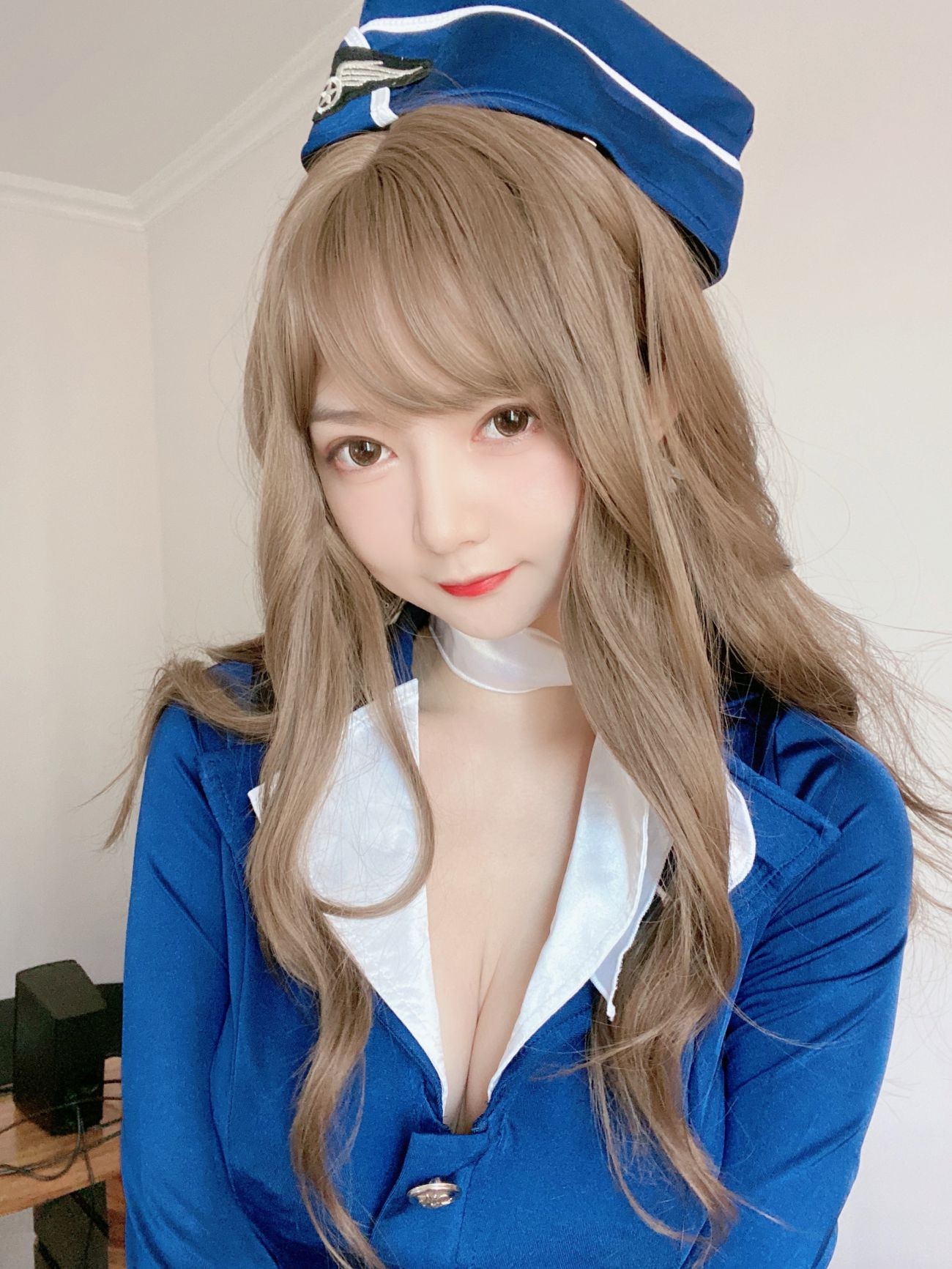微博美少女51酱性感写真蓝色制服装 (29)