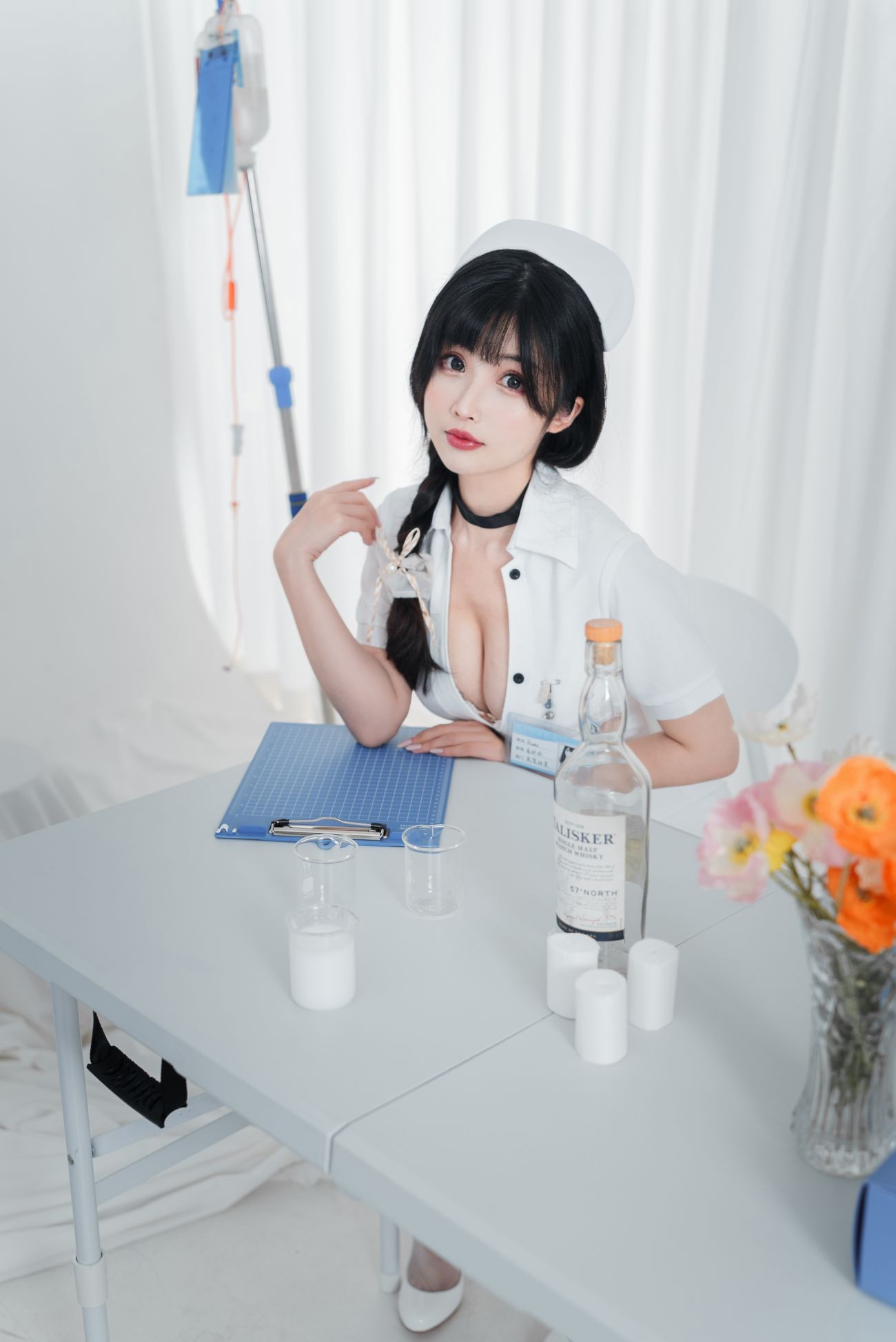 微博美少女rioko凉凉子Cosplay性感写真采集室实习护士 (3)