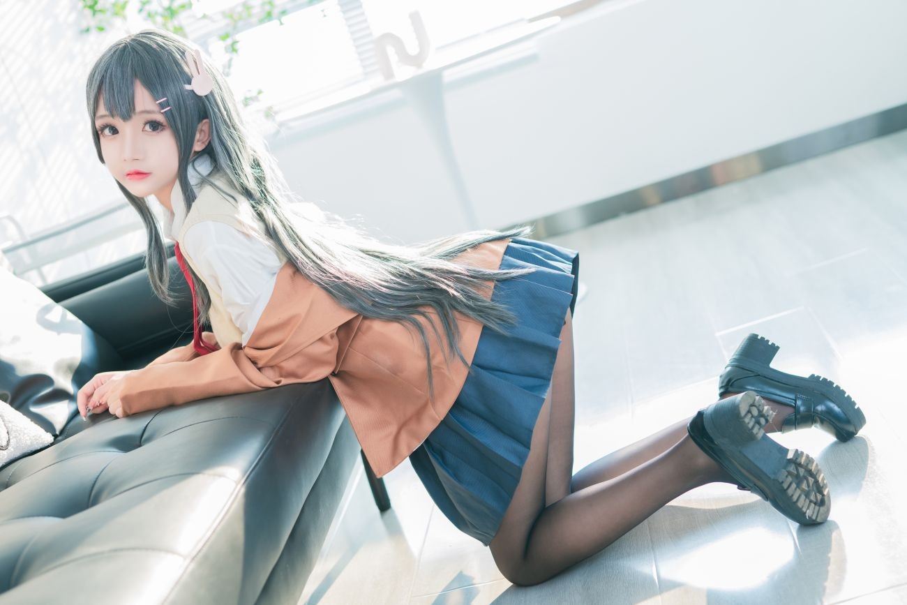 微博美少女日奈娇Cosplay性感写真麻衣校服 (3)