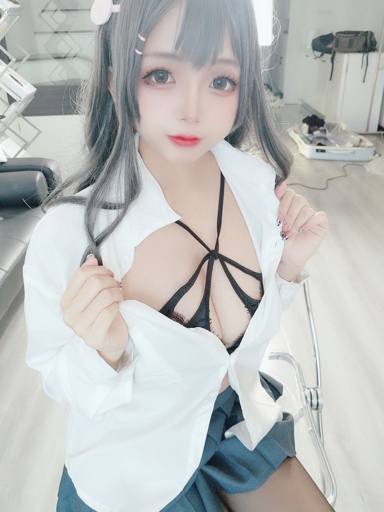 微博美少女日奈娇Cosplay性感写真麻衣校服 (63)