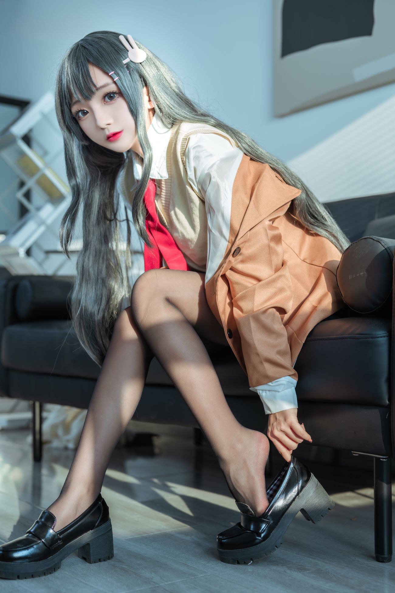 微博美少女日奈娇Cosplay性感写真麻衣校服 (13)