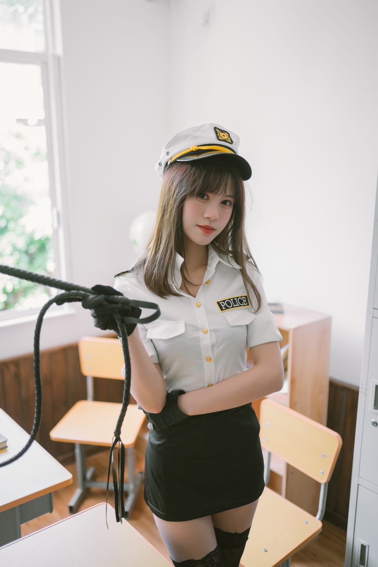 微博美少女千反田鹿子Cosplay性感写真日常女警 (2)