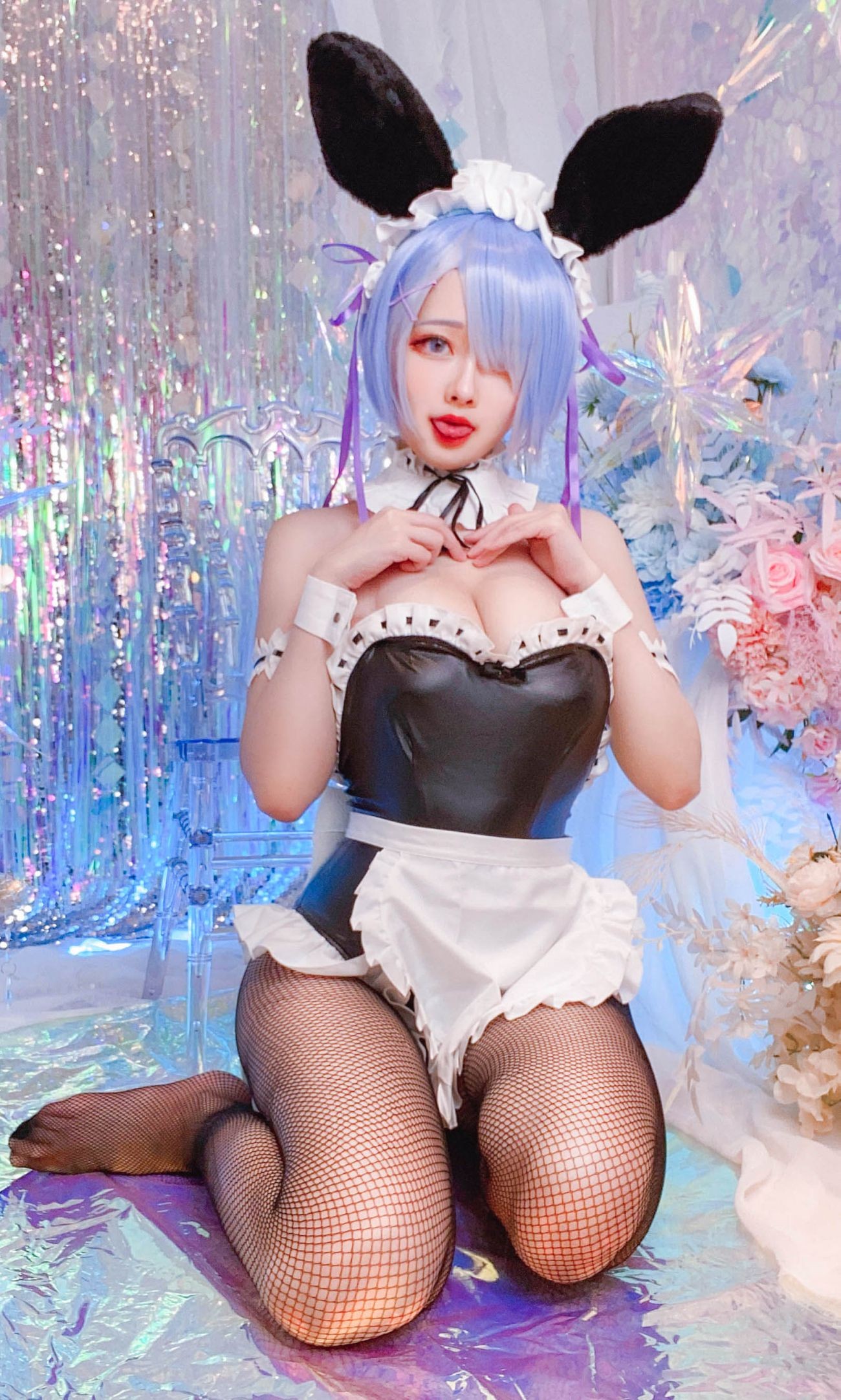 微博美少女Arty亚缇Cosplay性感写真REM bunny suit ver ReZero (28)