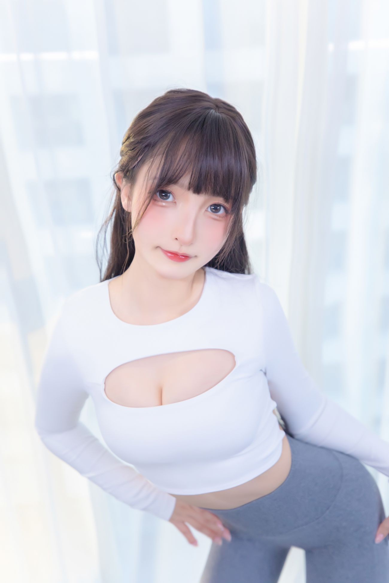 微博美少女神楽板真冬Cosplay性感写真瑜伽少女 (18)