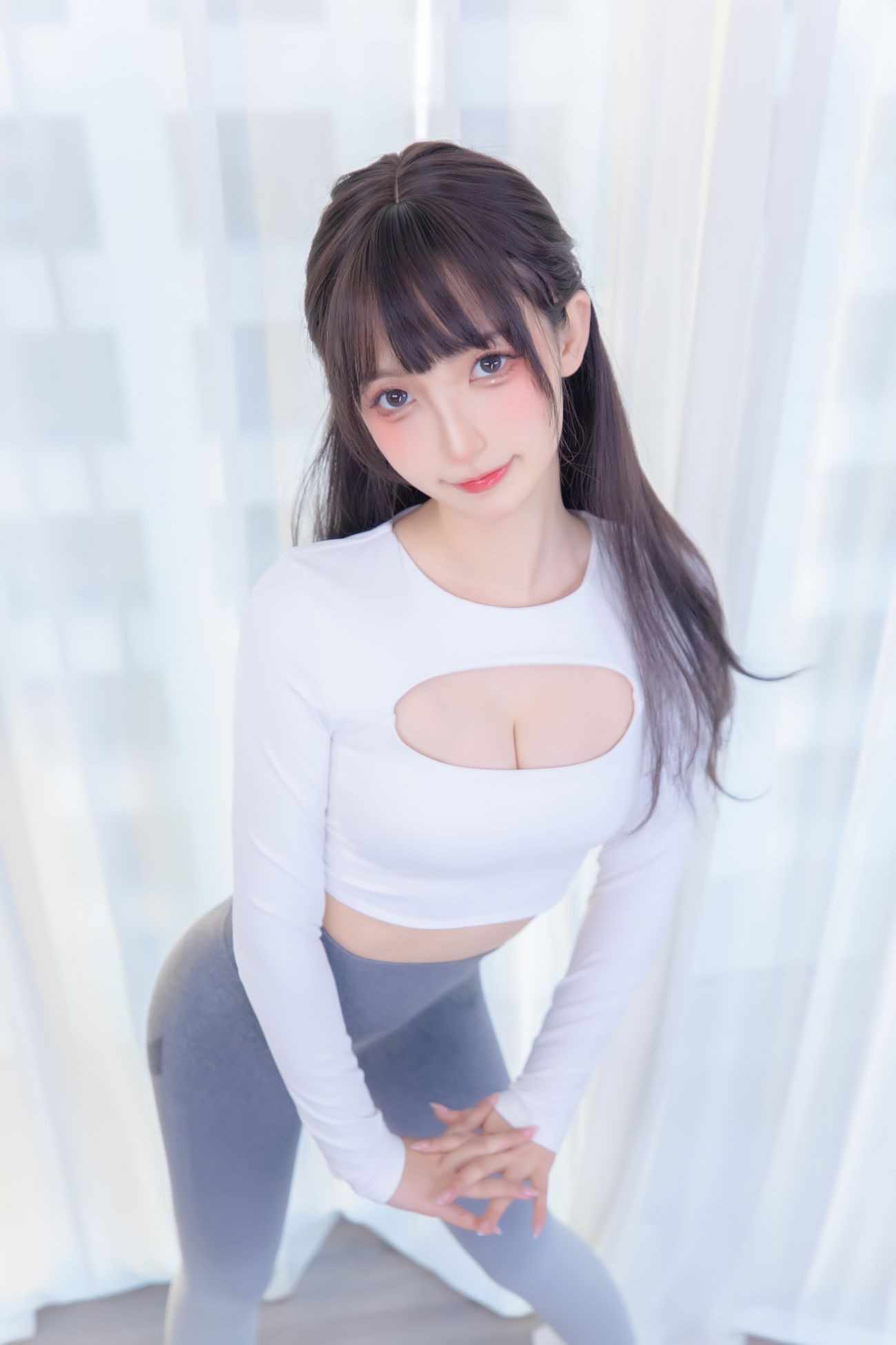 微博美少女神楽板真冬Cosplay性感写真瑜伽少女 (23)