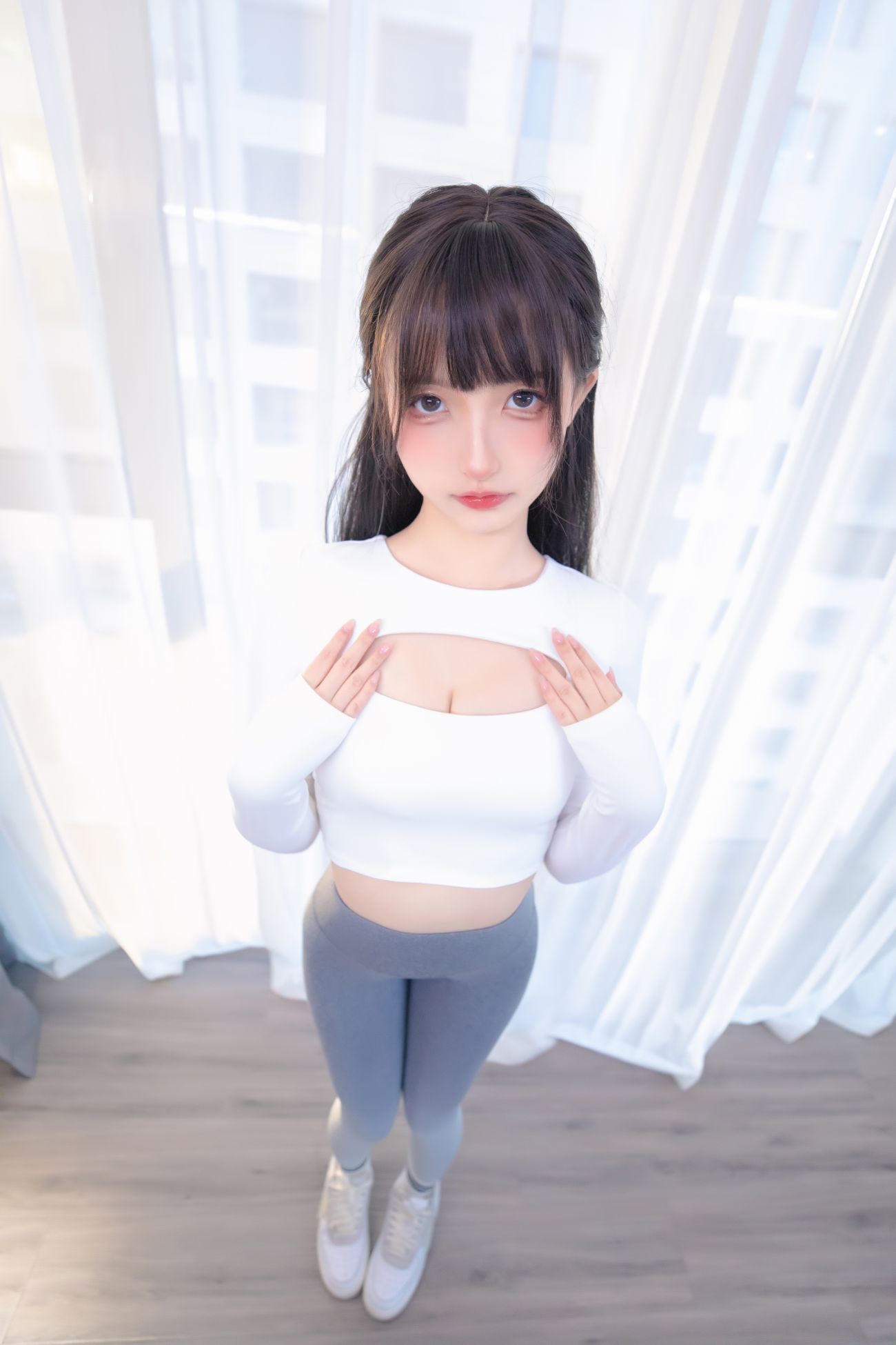 微博美少女神楽板真冬Cosplay性感写真瑜伽少女 (11)