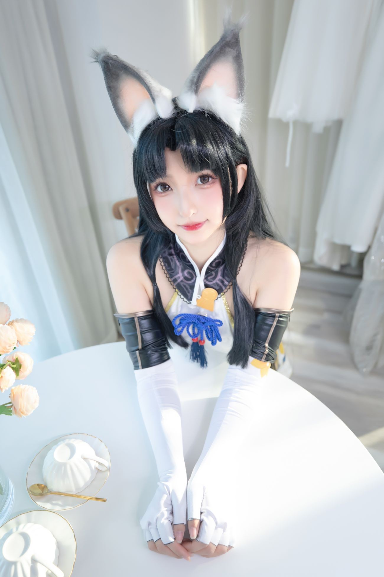 微博美少女神楽板真冬Cosplay性感写真黑丝胡桃 (2)