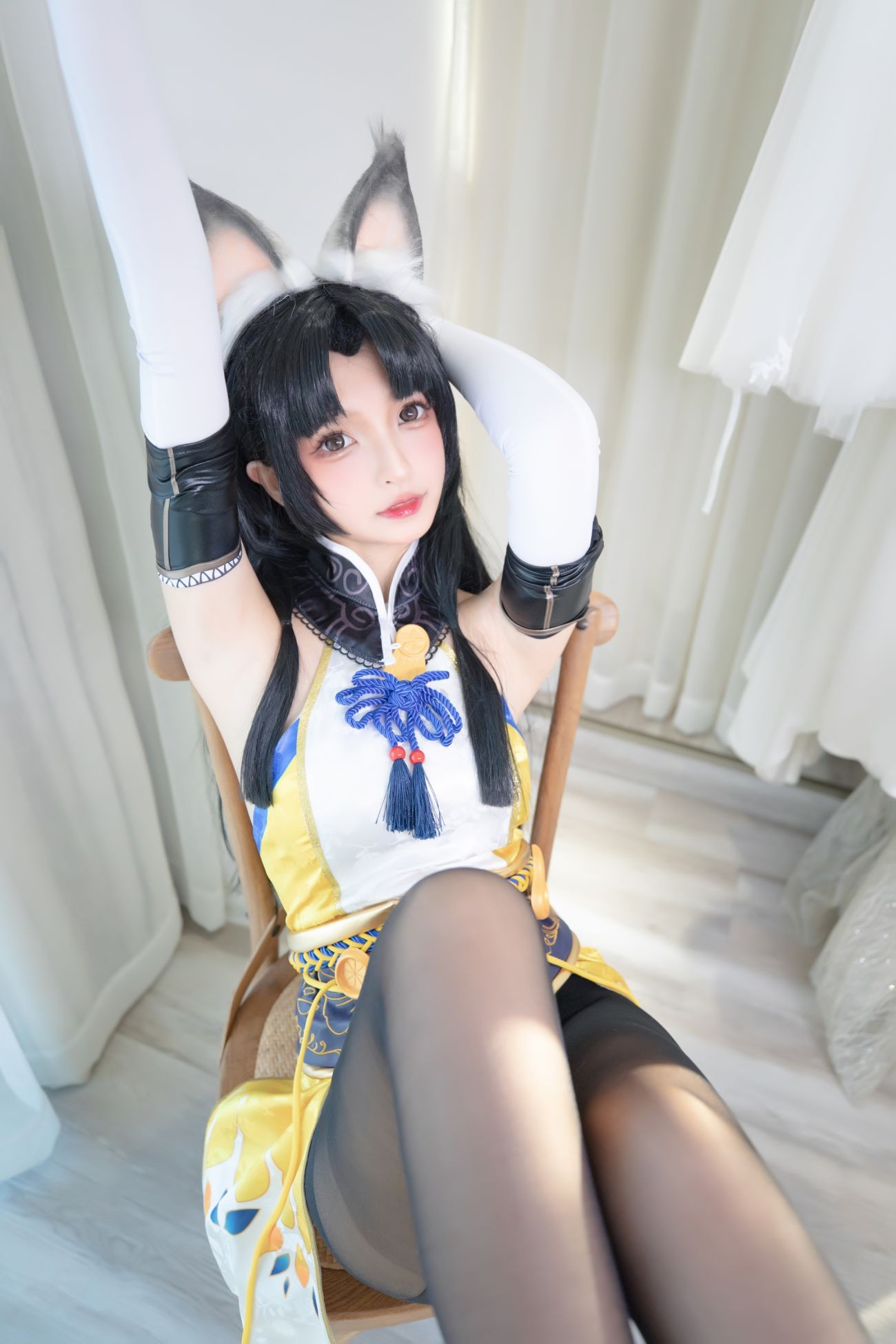 微博美少女神楽板真冬Cosplay性感写真黑丝胡桃 (19)