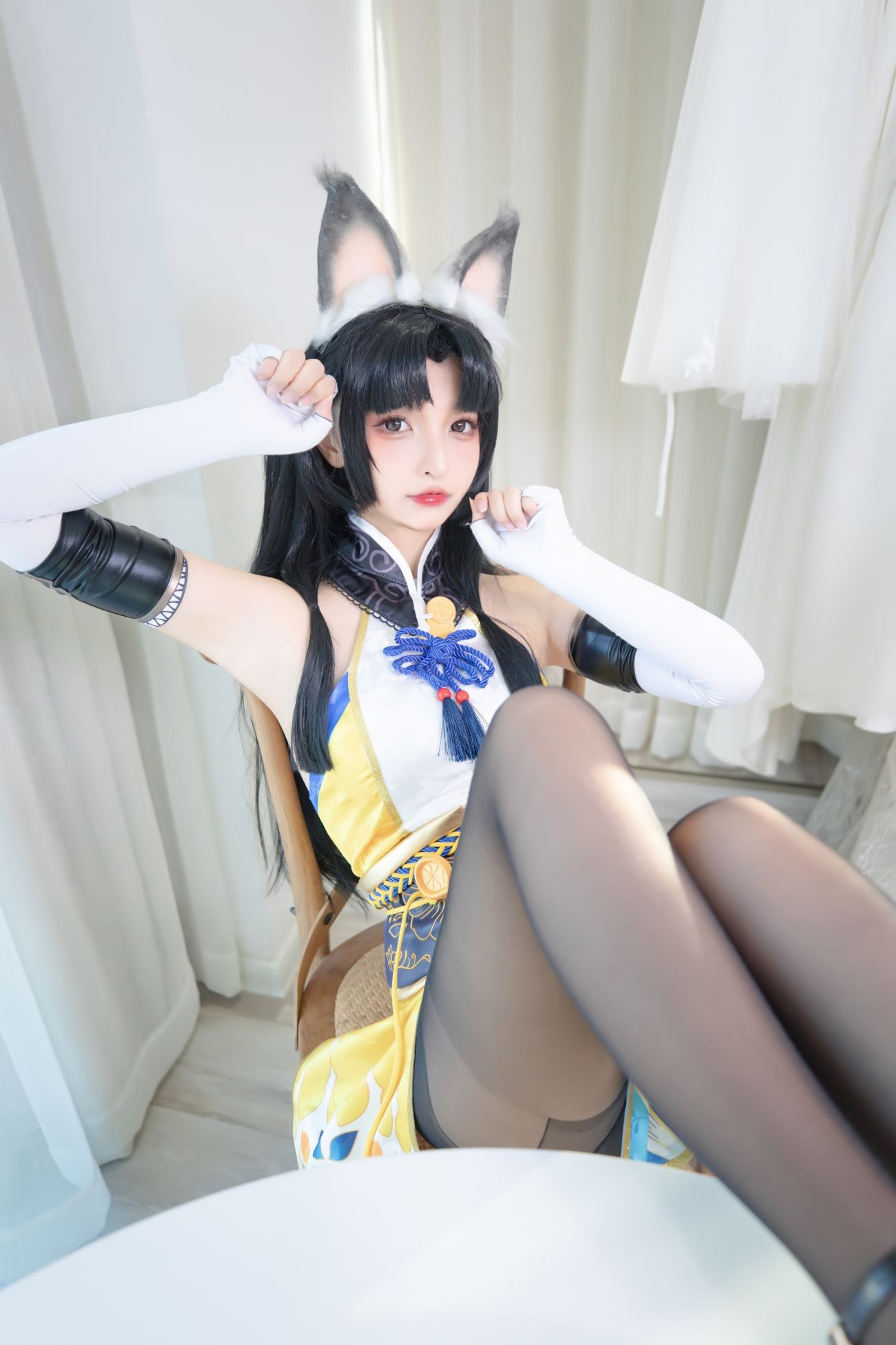 微博美少女神楽板真冬Cosplay性感写真黑丝胡桃 (20)