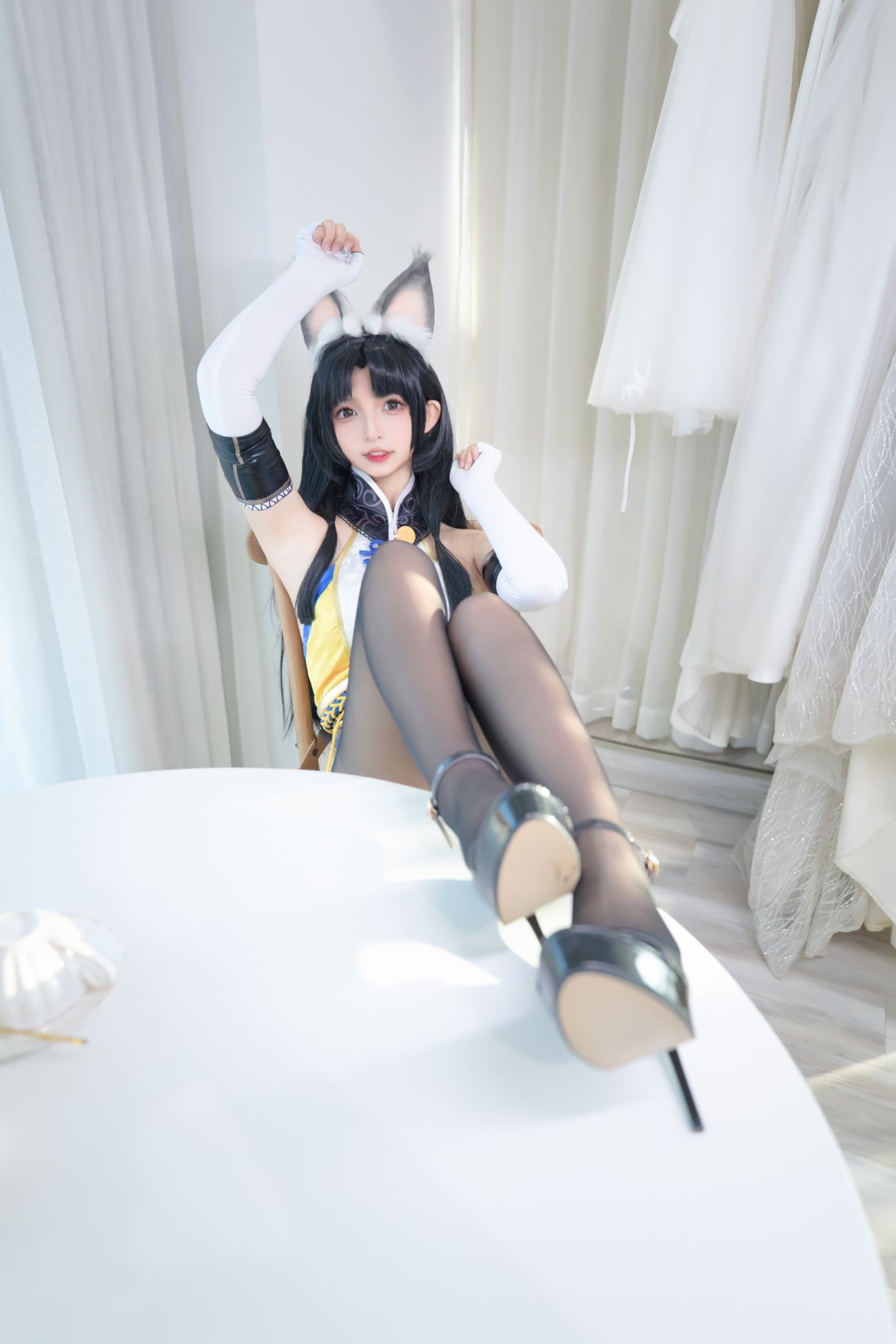 微博美少女神楽板真冬Cosplay性感写真黑丝胡桃 (21)