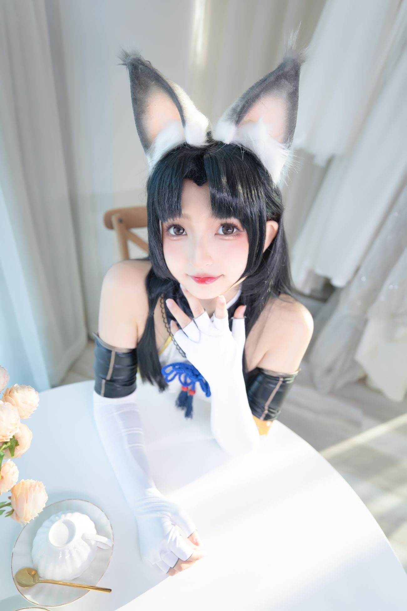 微博美少女神楽板真冬Cosplay性感写真黑丝胡桃 (5)