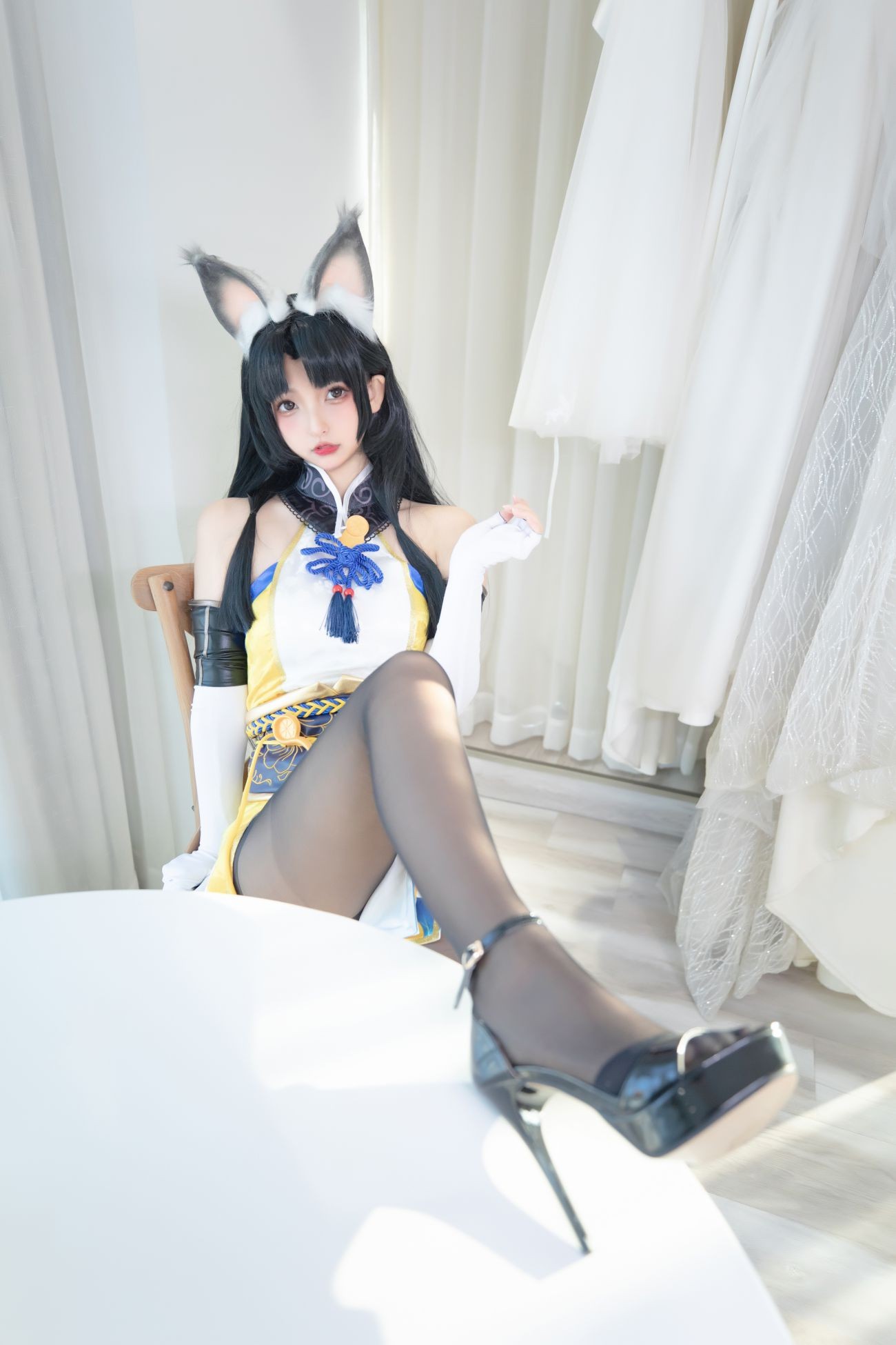 微博美少女神楽板真冬Cosplay性感写真黑丝胡桃 (9)