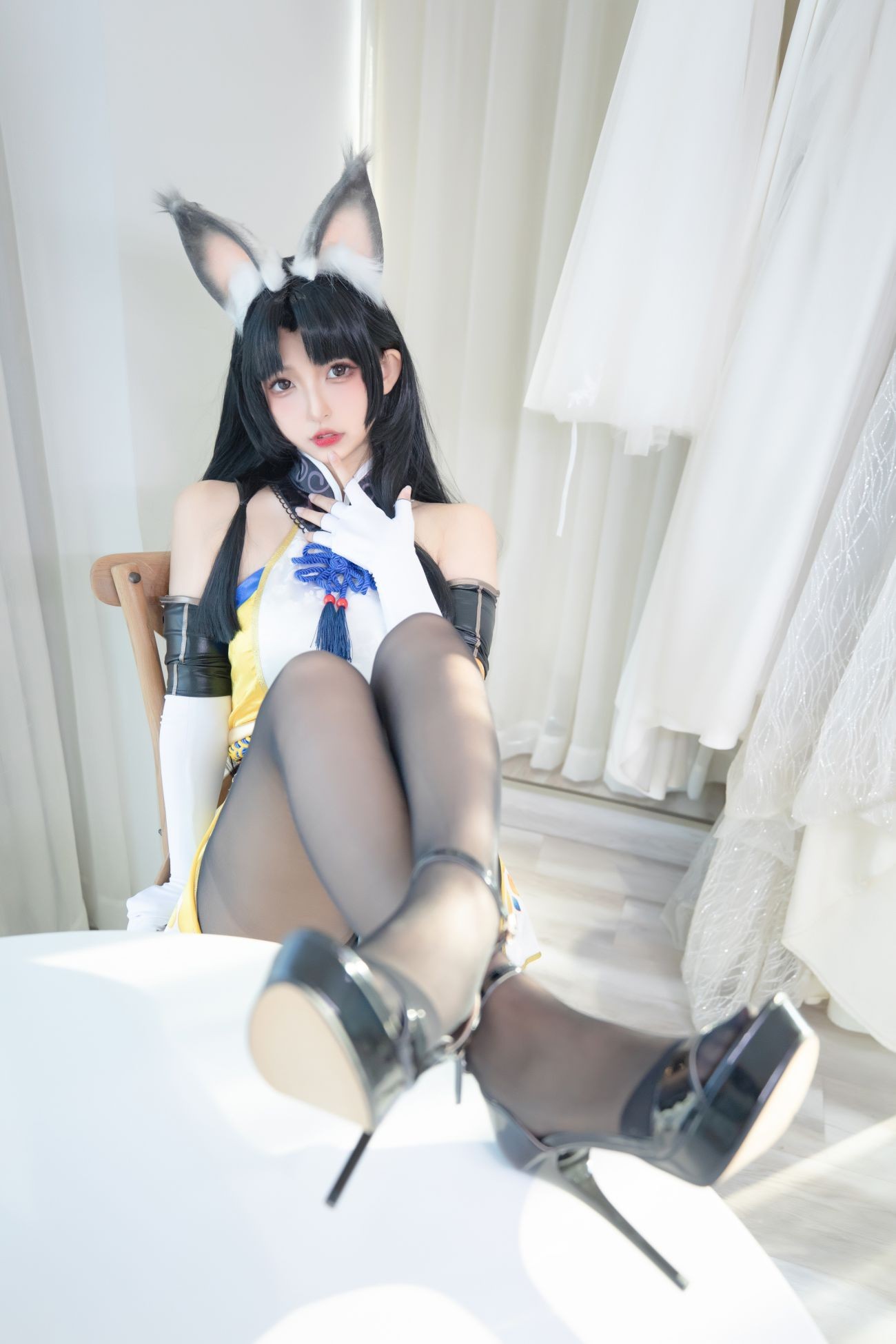 微博美少女神楽板真冬Cosplay性感写真黑丝胡桃 (10)