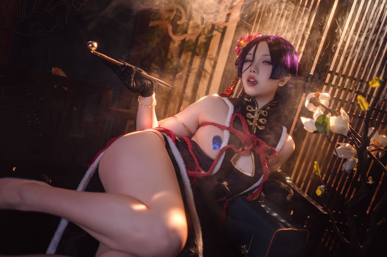 微博美少女一北亦北Cosplay性感写真奶光旗袍 (15)