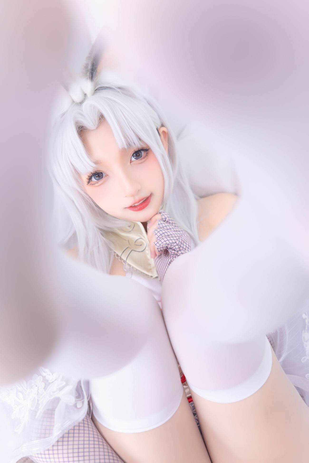 微博美少女神楽板真冬Cosplay性感写真白丝胡桃 (73)