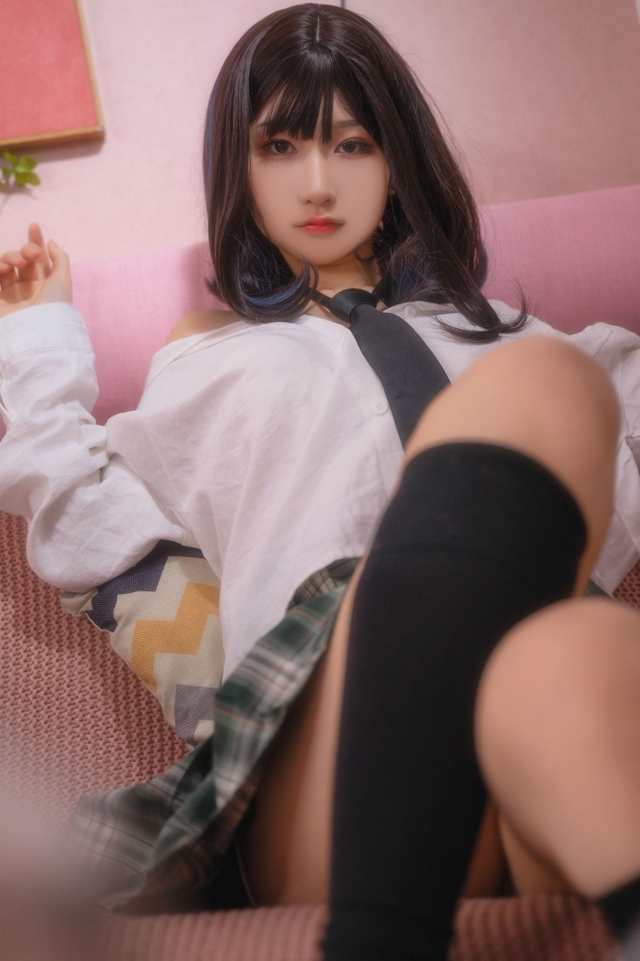 微博美少女可可老师Cosplay性感写真放课后JK (1)