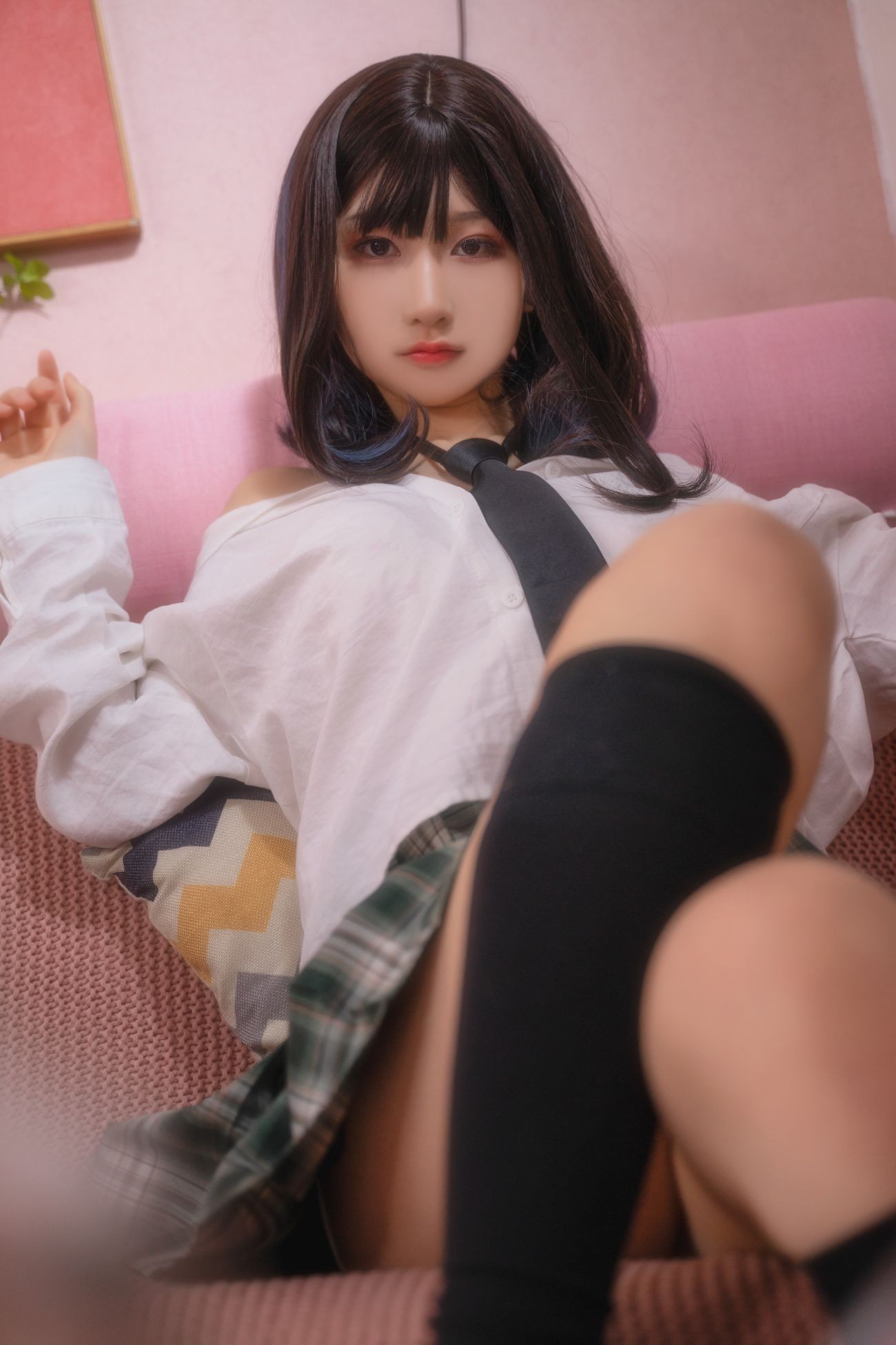 微博美少女可可老师Cosplay性感写真放课后JK (6)