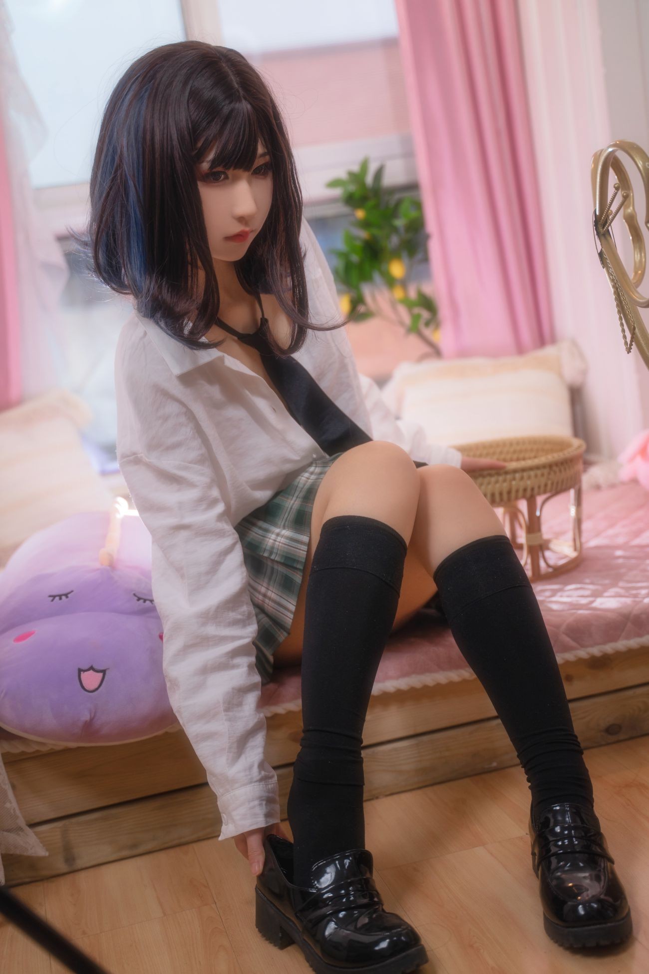 微博美少女可可老师Cosplay性感写真放课后JK (11)