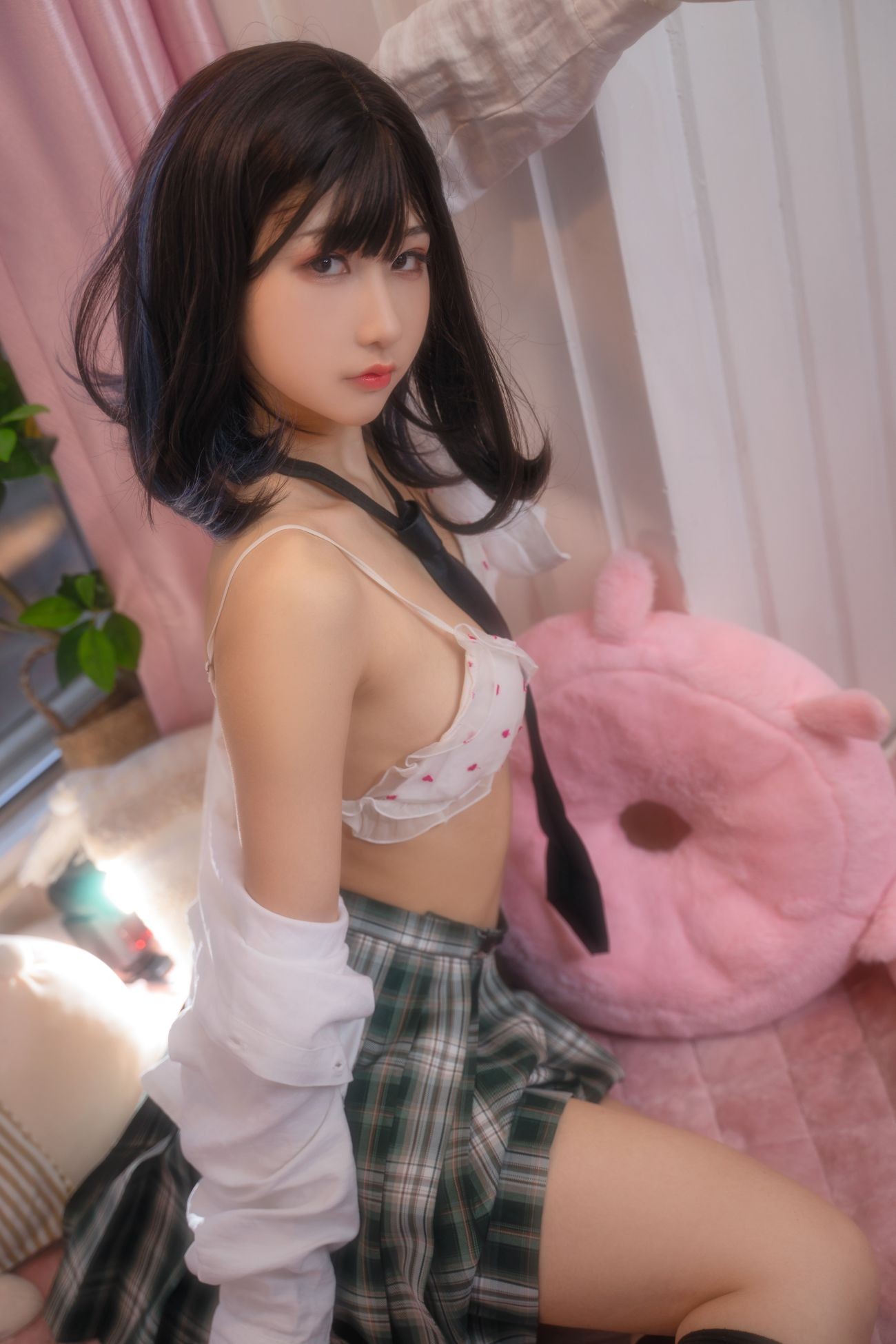 微博美少女可可老师Cosplay性感写真放课后JK (17)