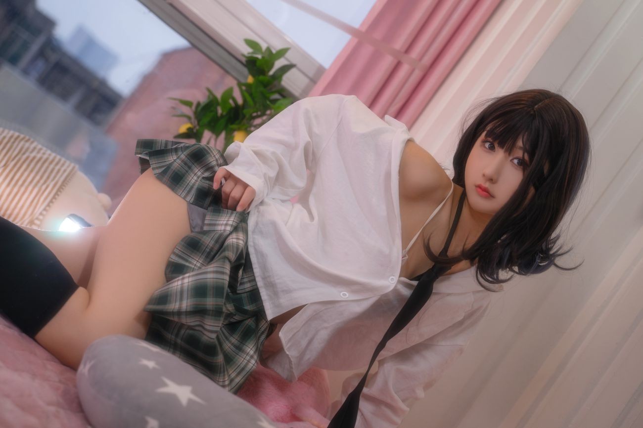 微博美少女可可老师Cosplay性感写真放课后JK (14)