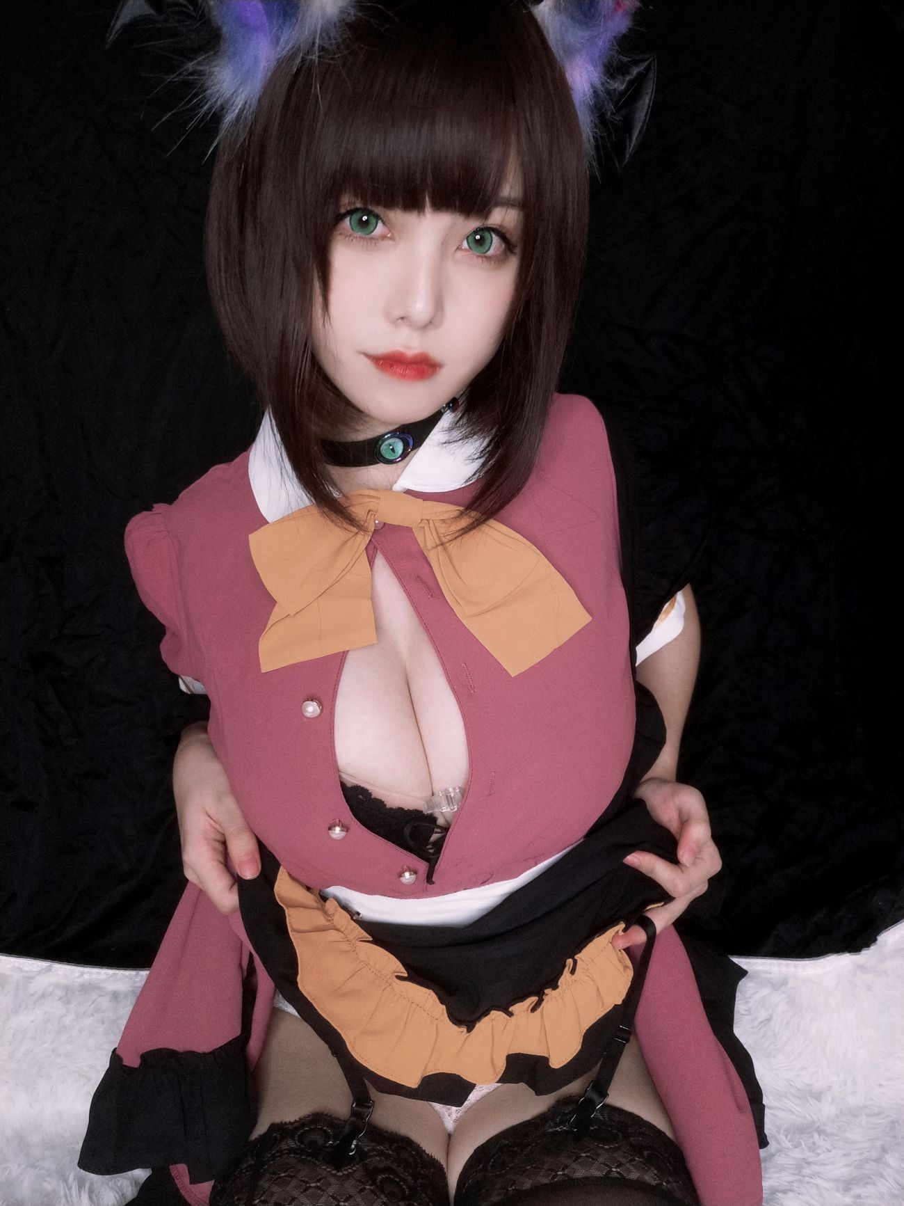 微博美少女蜜汁猫裘Cosplay性感写真万圣节 (15)