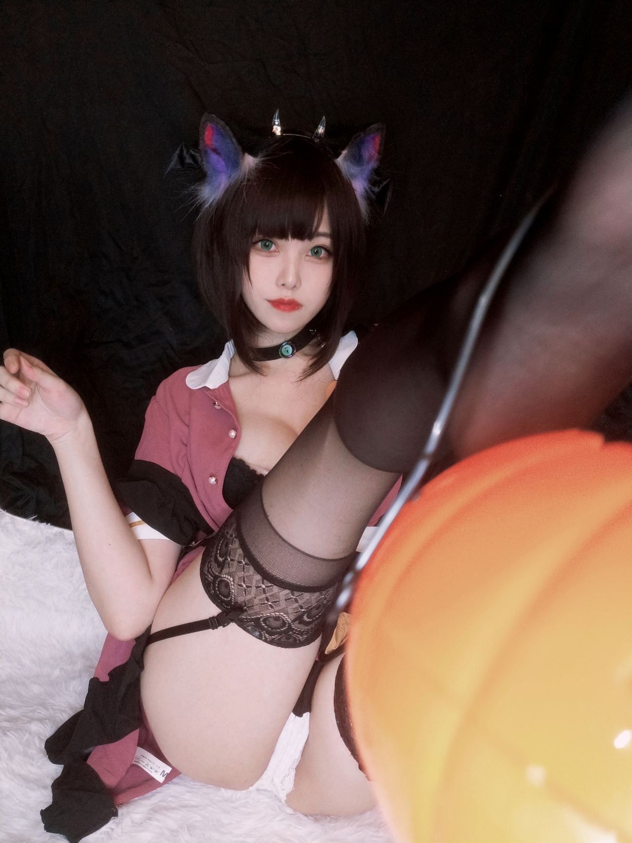 微博美少女蜜汁猫裘Cosplay性感写真万圣节 (14)