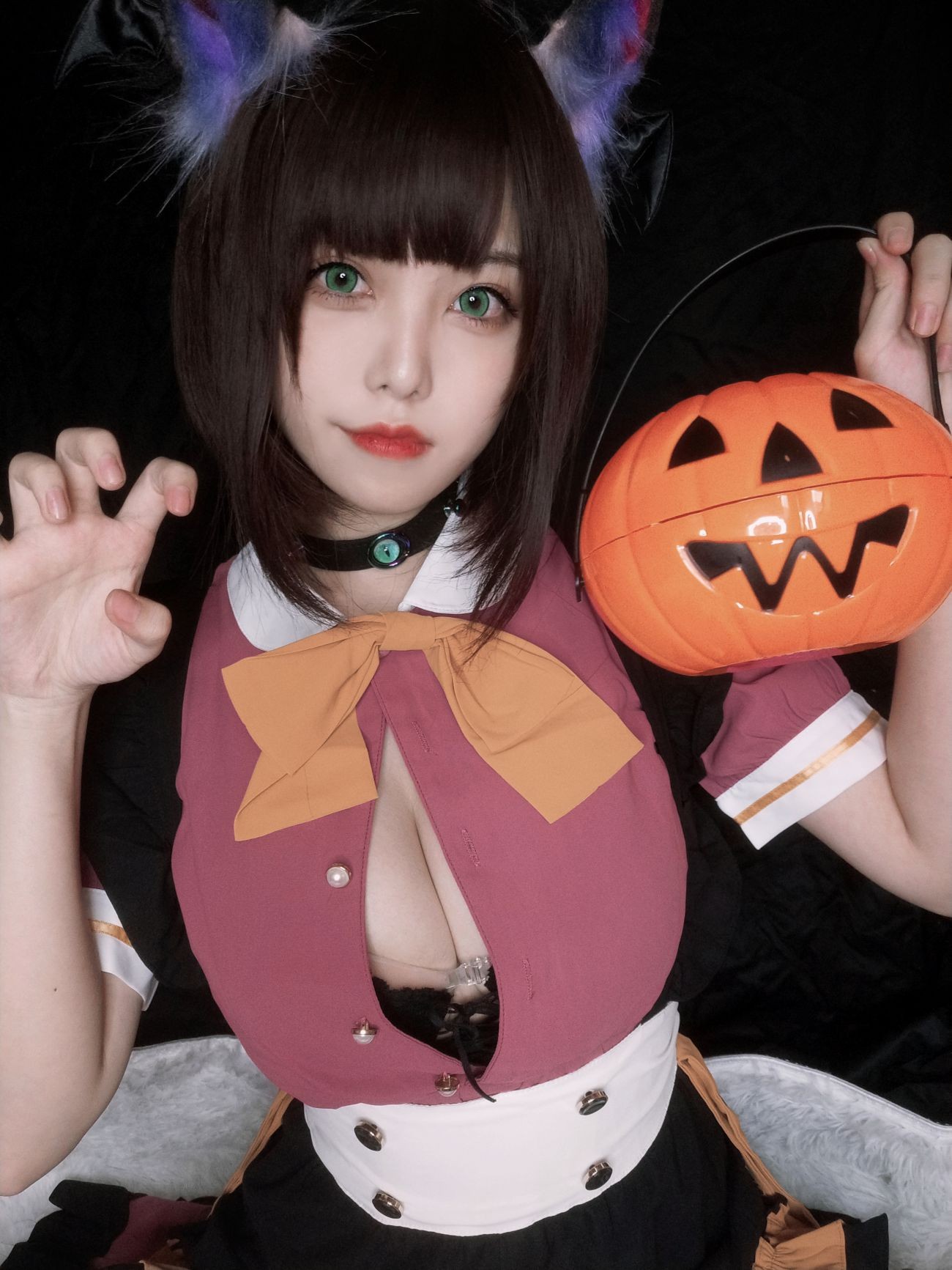 微博美少女蜜汁猫裘Cosplay性感写真万圣节 (21)